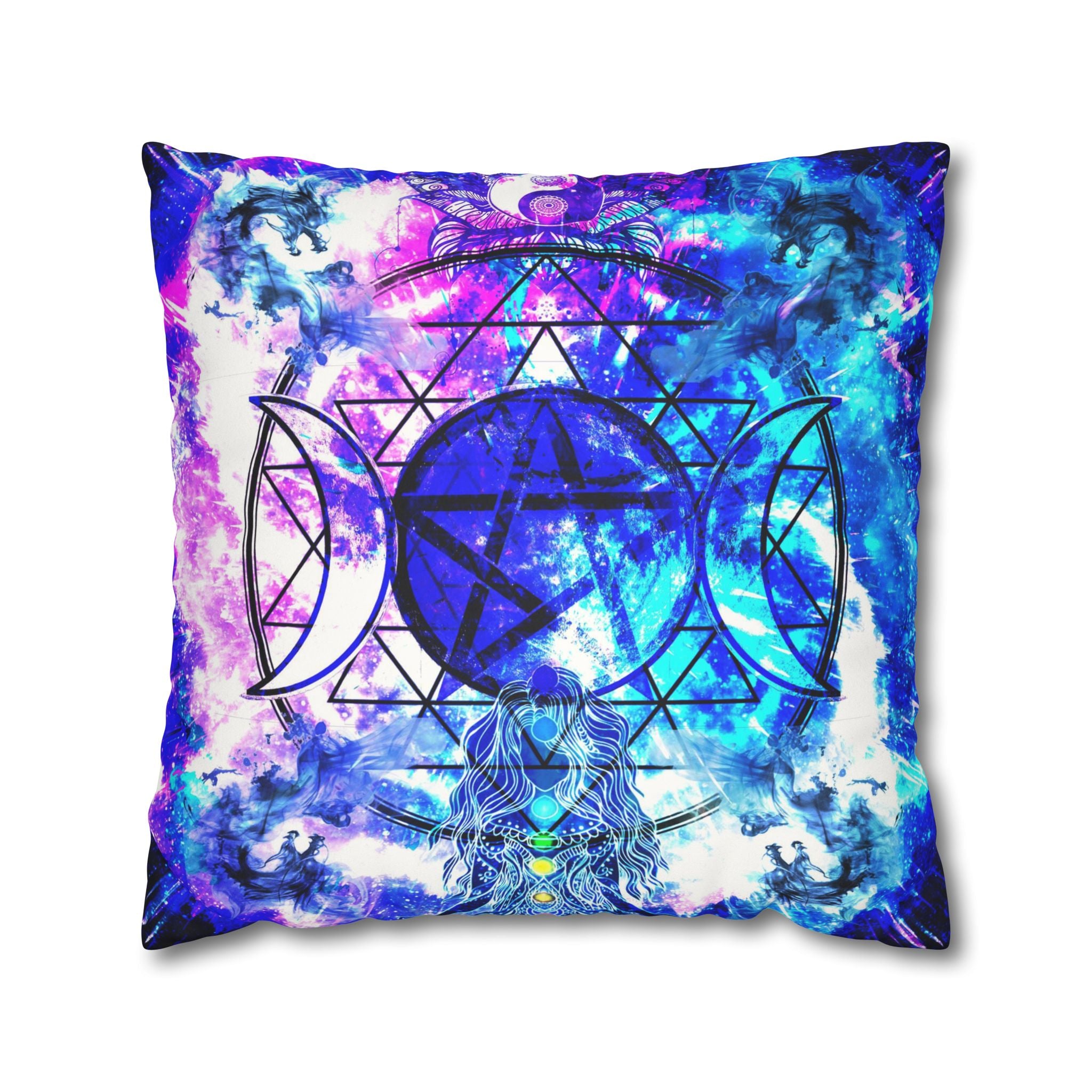 Creation's Magickal Awakening Meditations Faux Suede Square Pillow Case