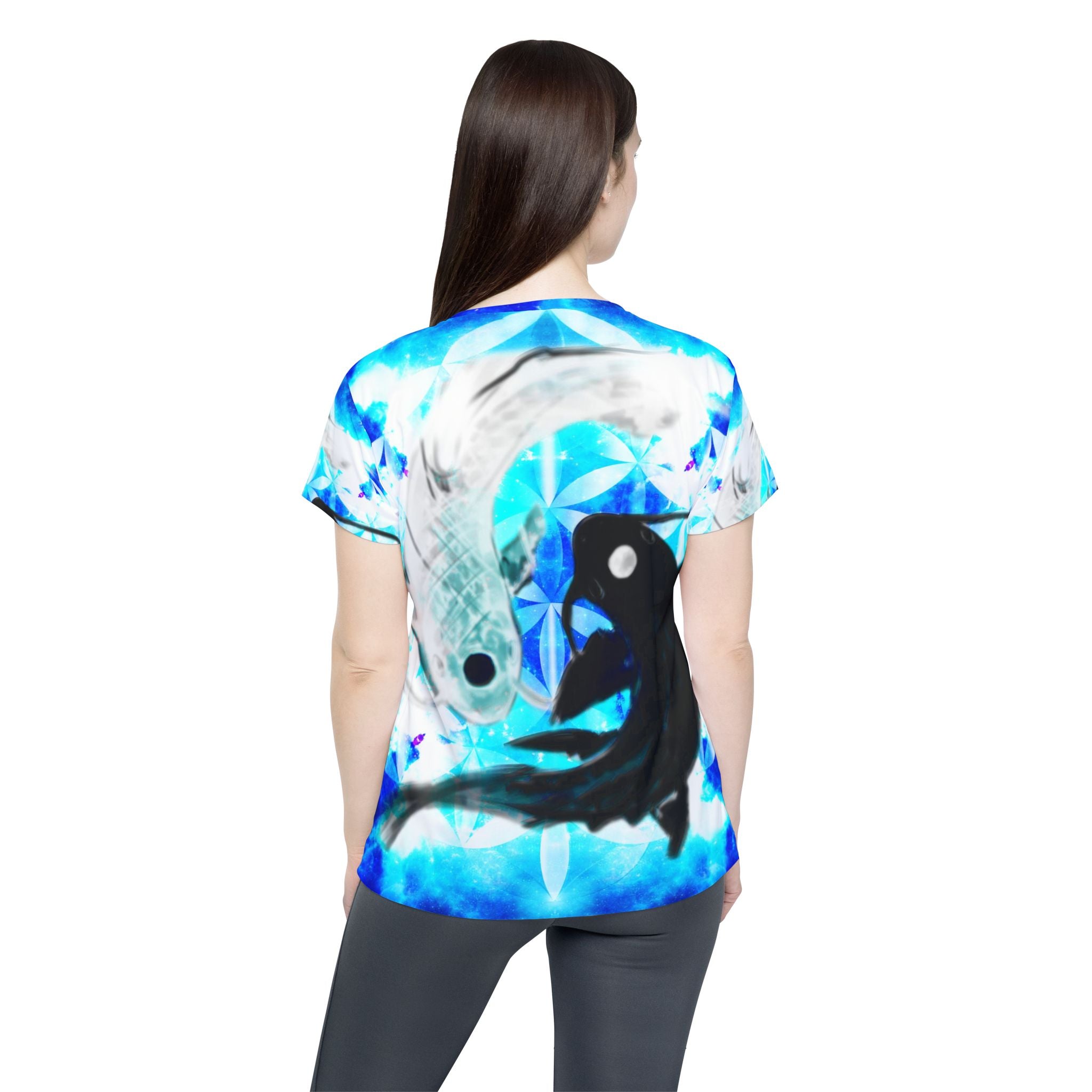 Amen Jin's Mandala of Dragon Fire Koi Meditations Women's Sports Jersey
