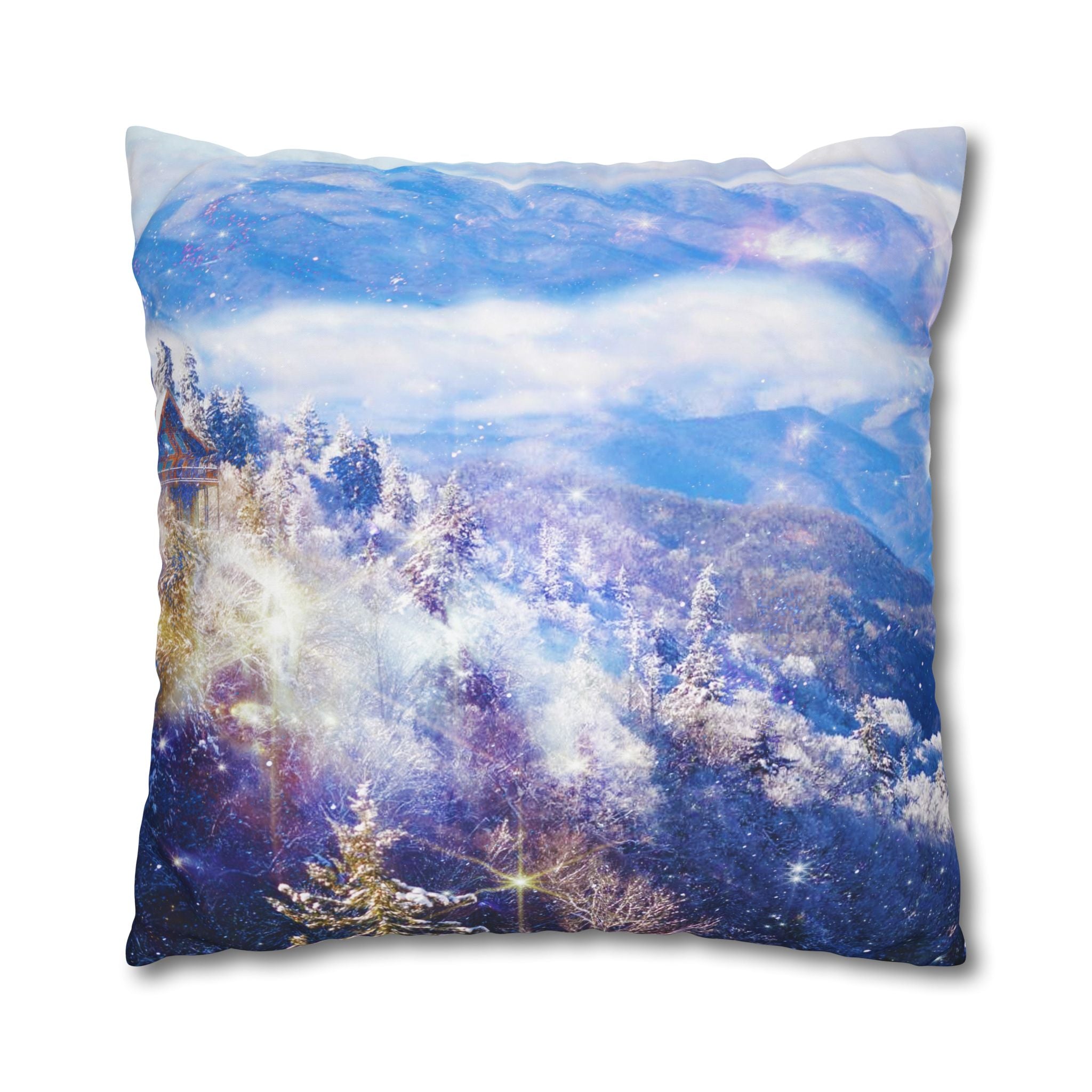 Katerina's Light a Way Smoky Mountain Dreams Square Poly Canvas Pillowcase