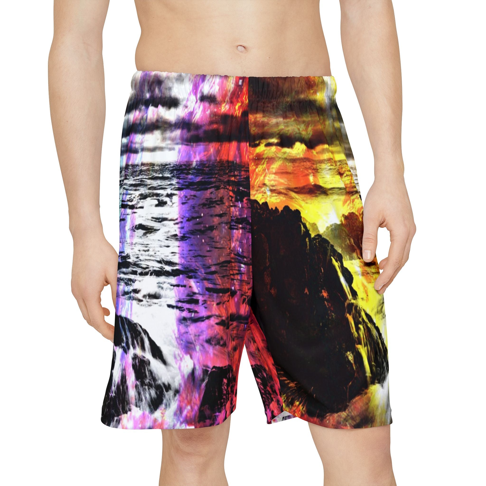 Rise Again Cosmic Falls Dreams Men’s Sports Shorts