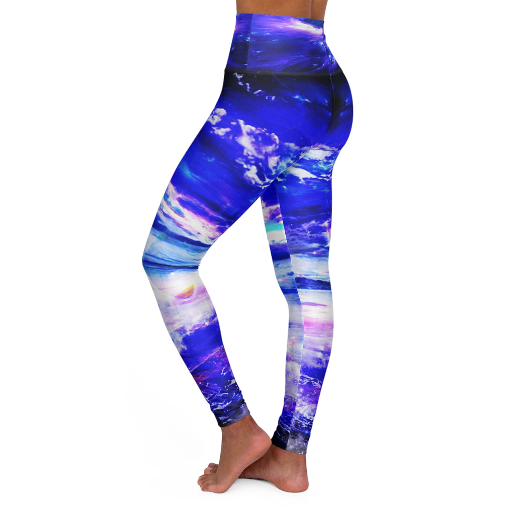 Amethyst Sapphire Dancing Sea Dreams High Waisted Yoga Leggings