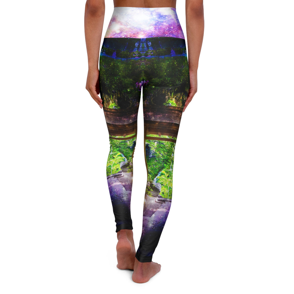 Rainbow Universe Pathway to Paradise Dreams High Waisted Yoga Leggings