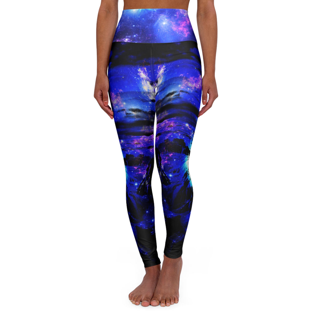 Iridescent Cosmic Falls Dreams High Waisted Yoga Leggings