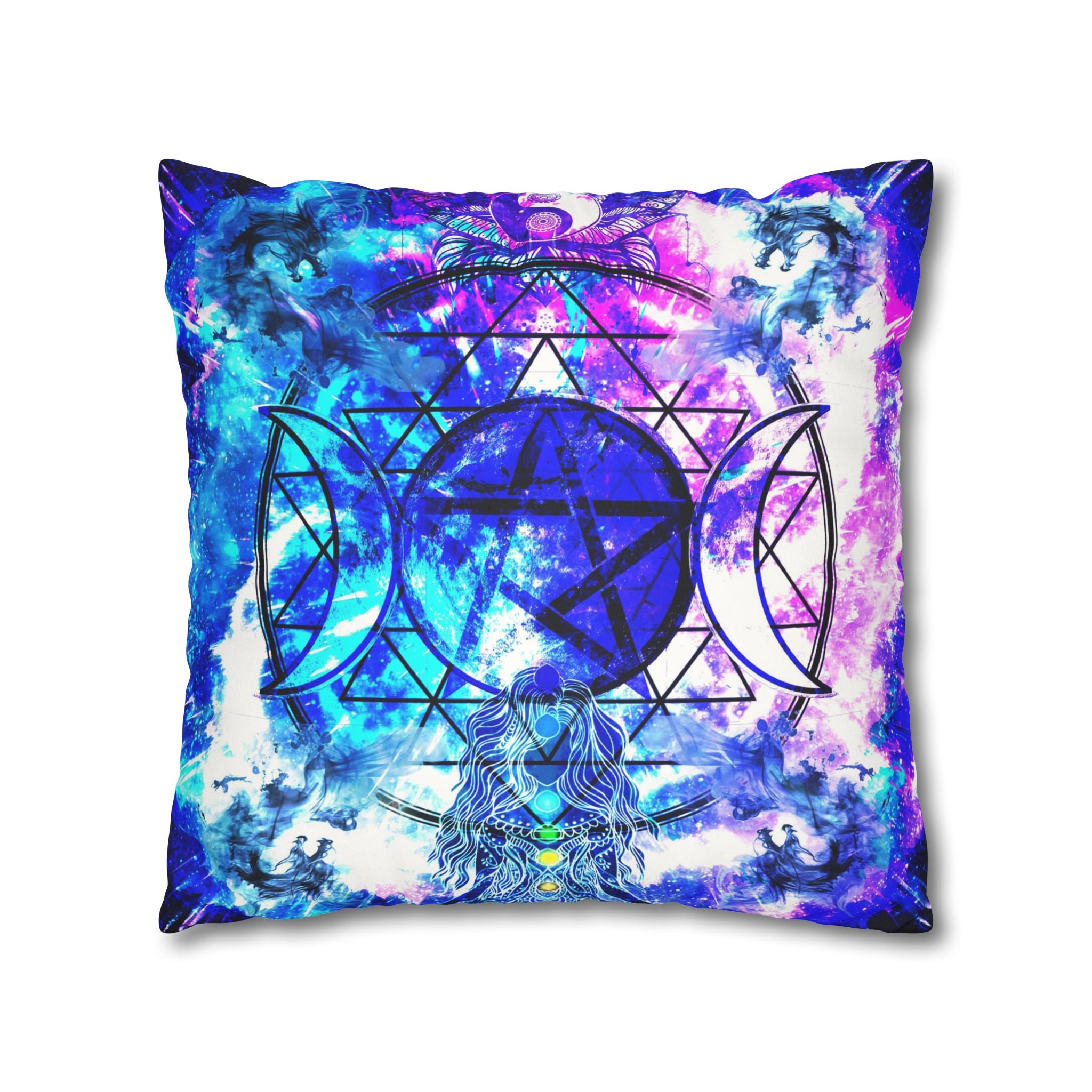 Creation's Magickal Awakening Meditations Faux Suede Square Pillow Case