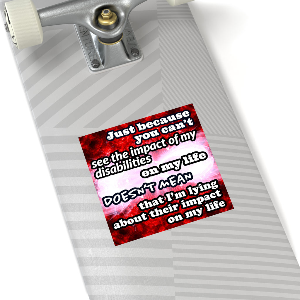 Katerina's Battle Symphony Red Instead "Just Because You Can't See" Square Stickers, Indoor\Outdoor