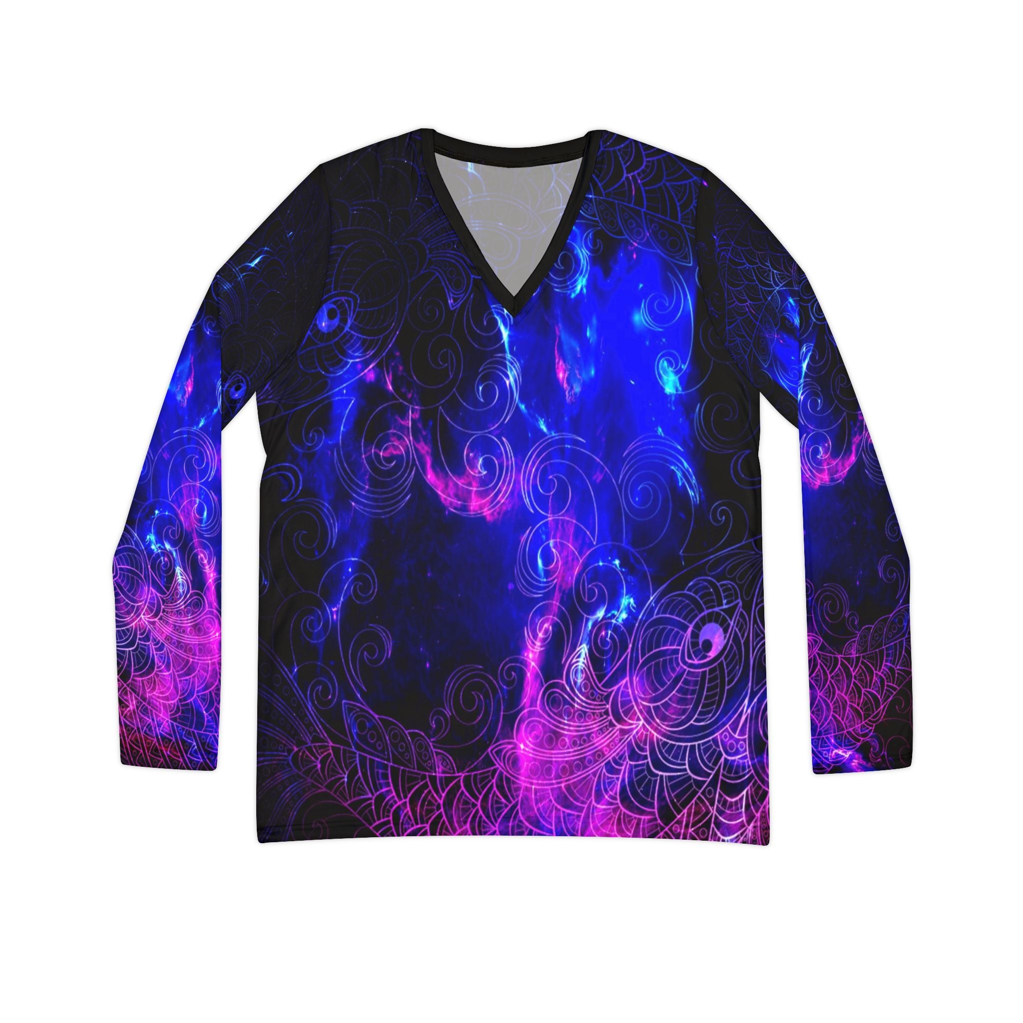 Amethyst Koi Dreams Long Sleeve V-neck Shirt