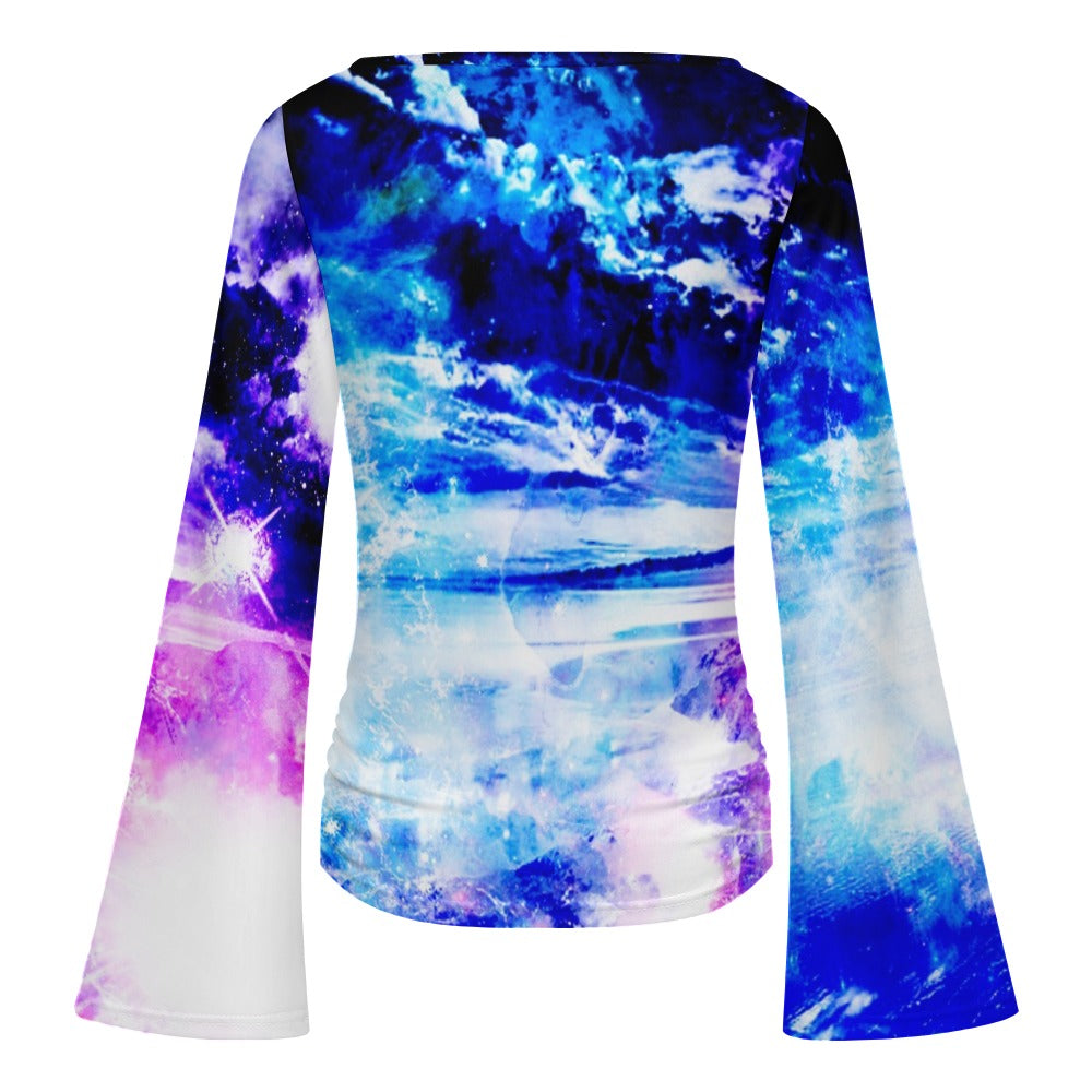 Creation's Heaven Dancing Sea Dreams Women's Boat Neck Bell Sleeve T-shirt