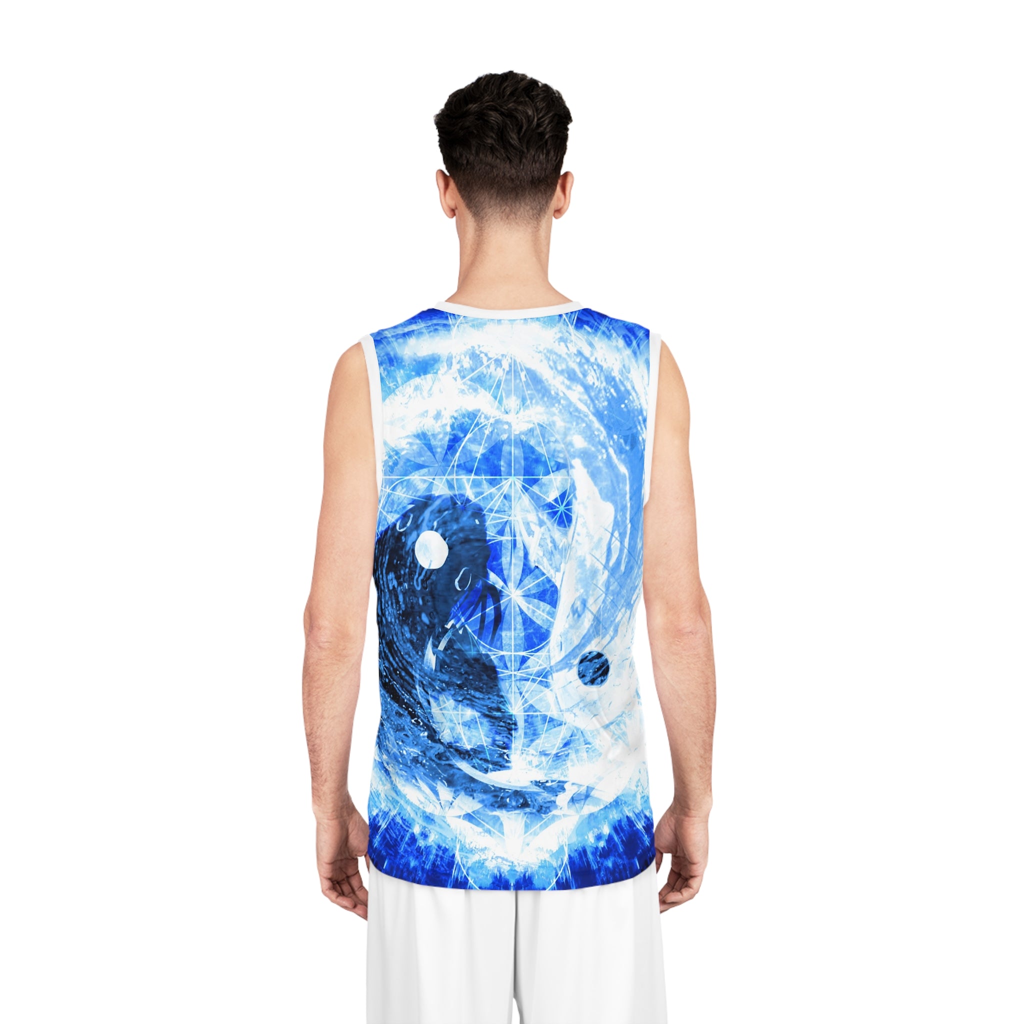 Amen Jin's Blue Sun Koi Meditations Basketball Jersey