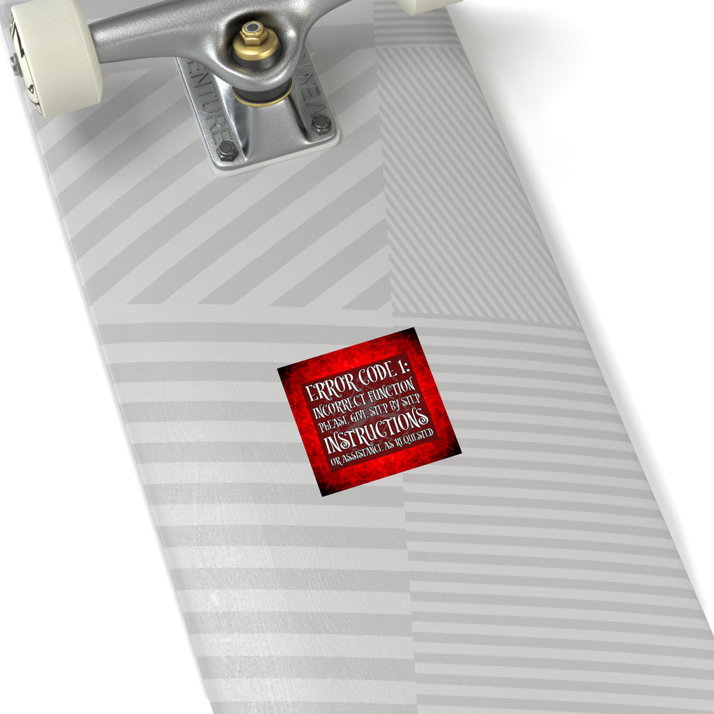 Katerina's Battle Symphony Red Instead Desires 2022 "Error Code 1" Square Stickers, Indoor\Outdoor