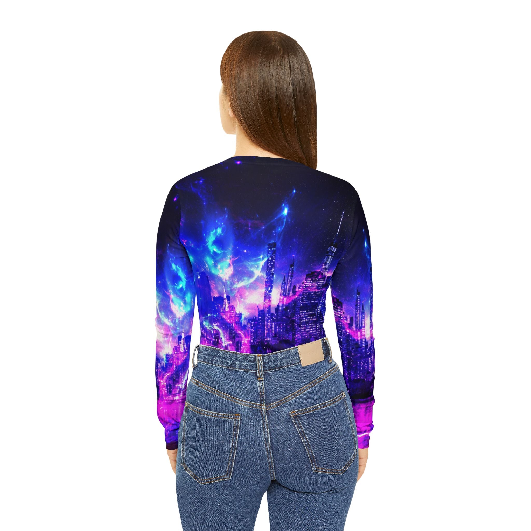 Amethyst New York Dreams Long Sleeve V-neck Shirt