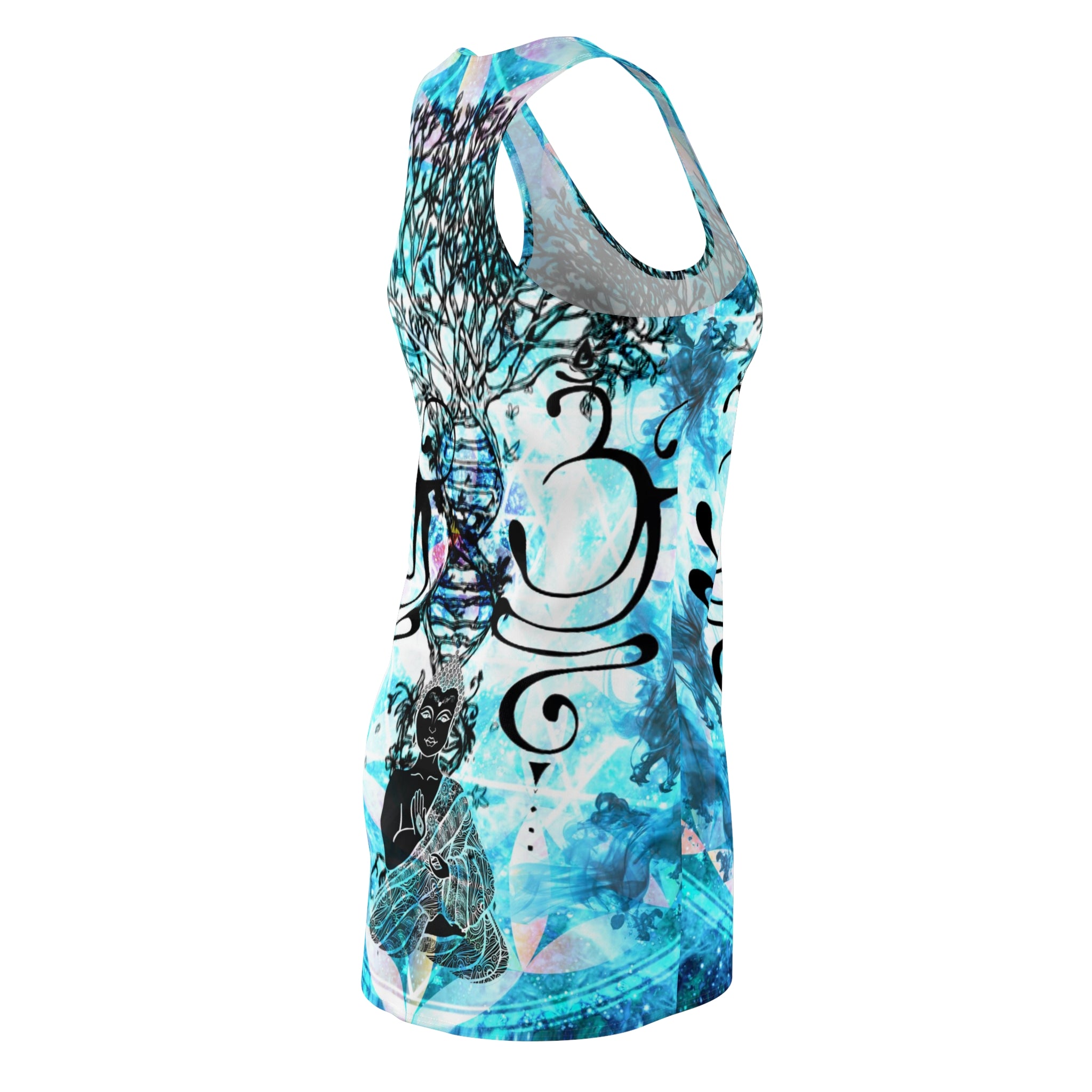Amen Jin's All the White Horses Buddha Meditations Women's Racerback Dress