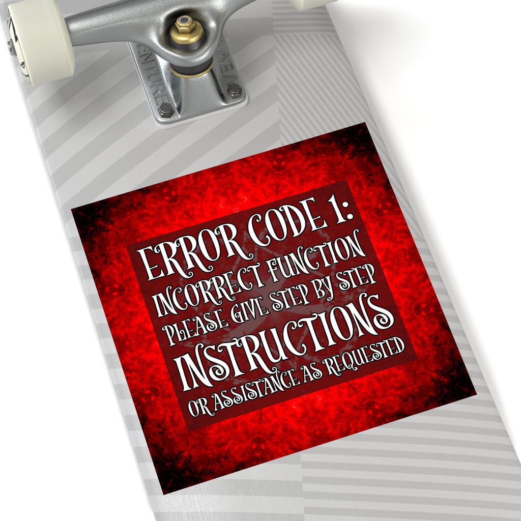 Katerina's Battle Symphony Red Instead Desires 2022 "Error Code 1" Square Stickers, Indoor\Outdoor