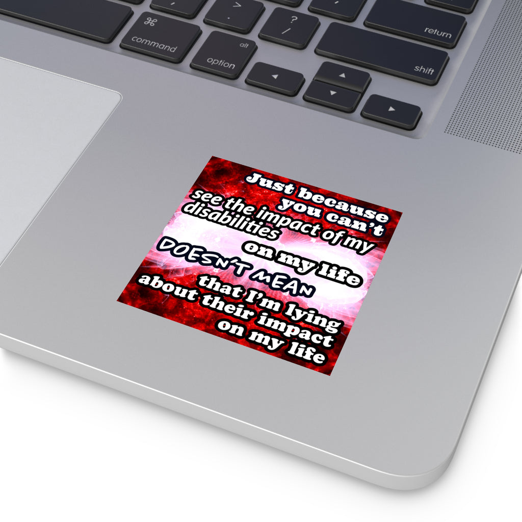 Katerina's Battle Symphony Red Instead "Just Because You Can't See" Square Stickers, Indoor\Outdoor