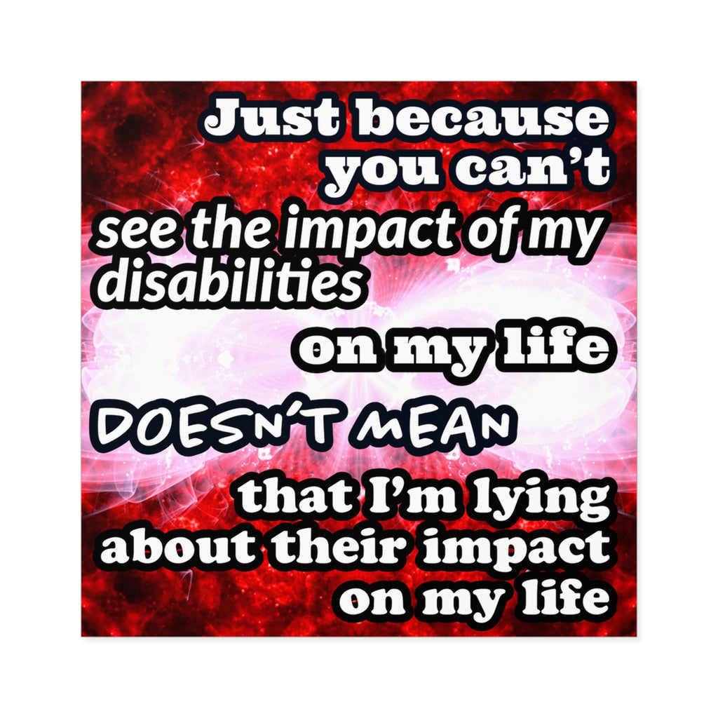 Katerina's Battle Symphony Red Instead "Just Because You Can't See" Square Stickers, Indoor\Outdoor