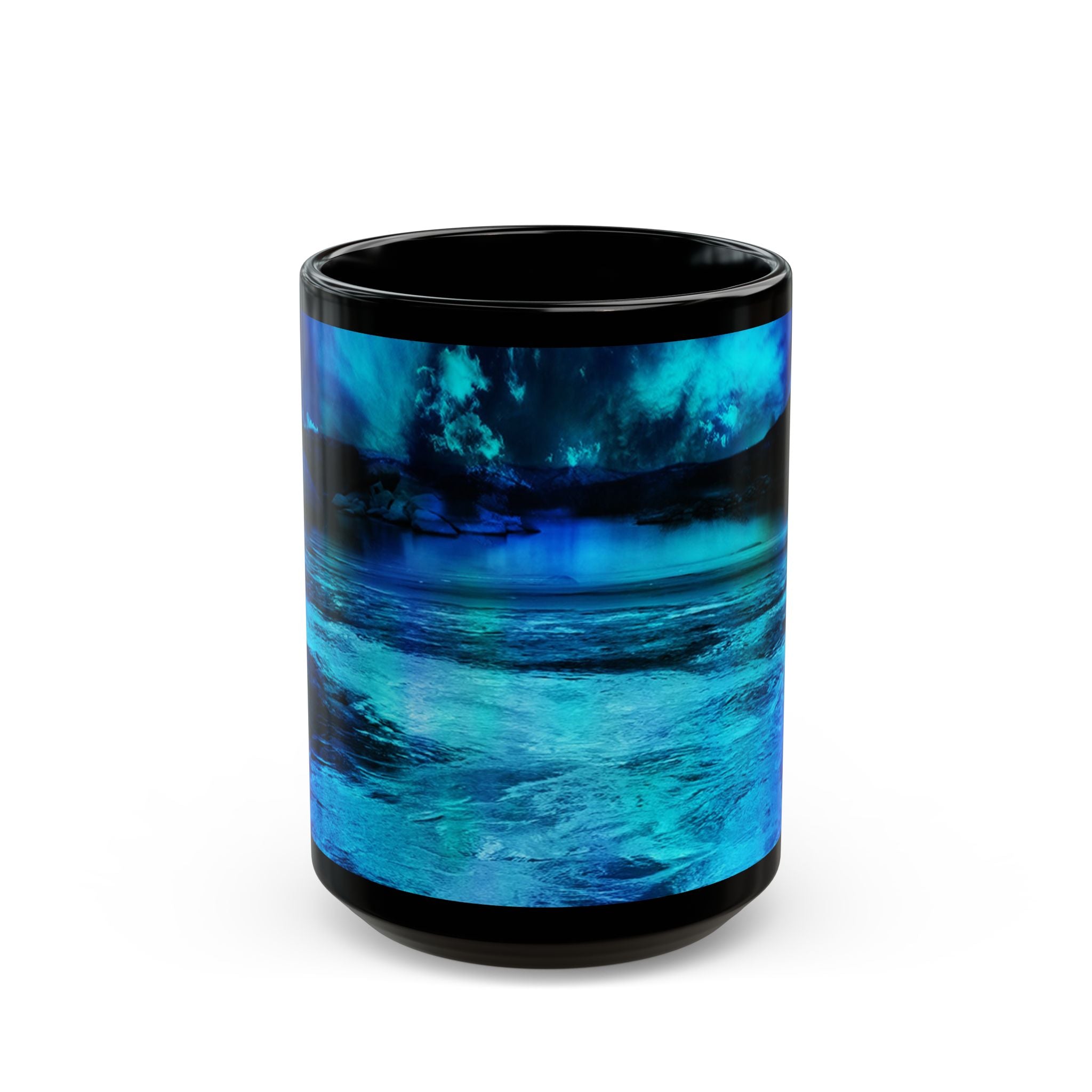 Dancing Lights Dreams Black Mug