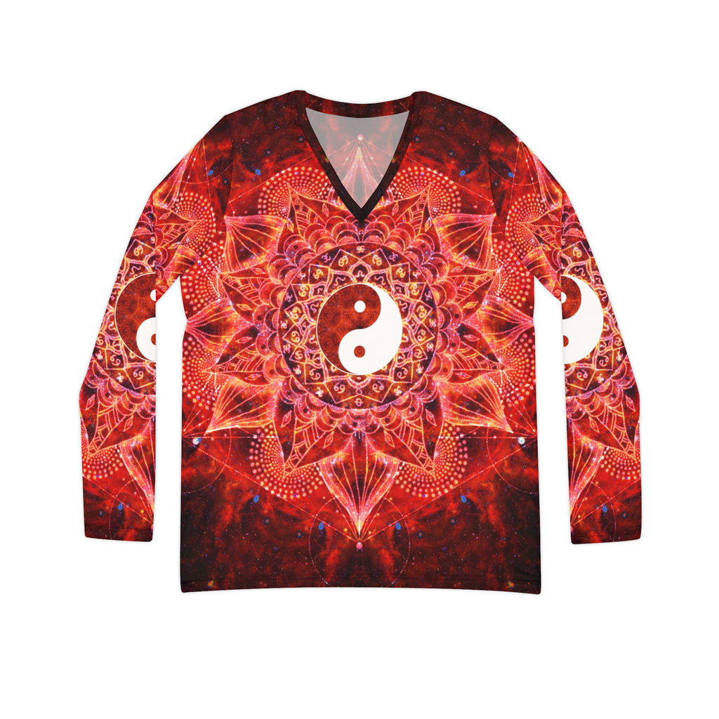Muladhara Yin Yang Meditations Long Sleeve V-neck Shirt