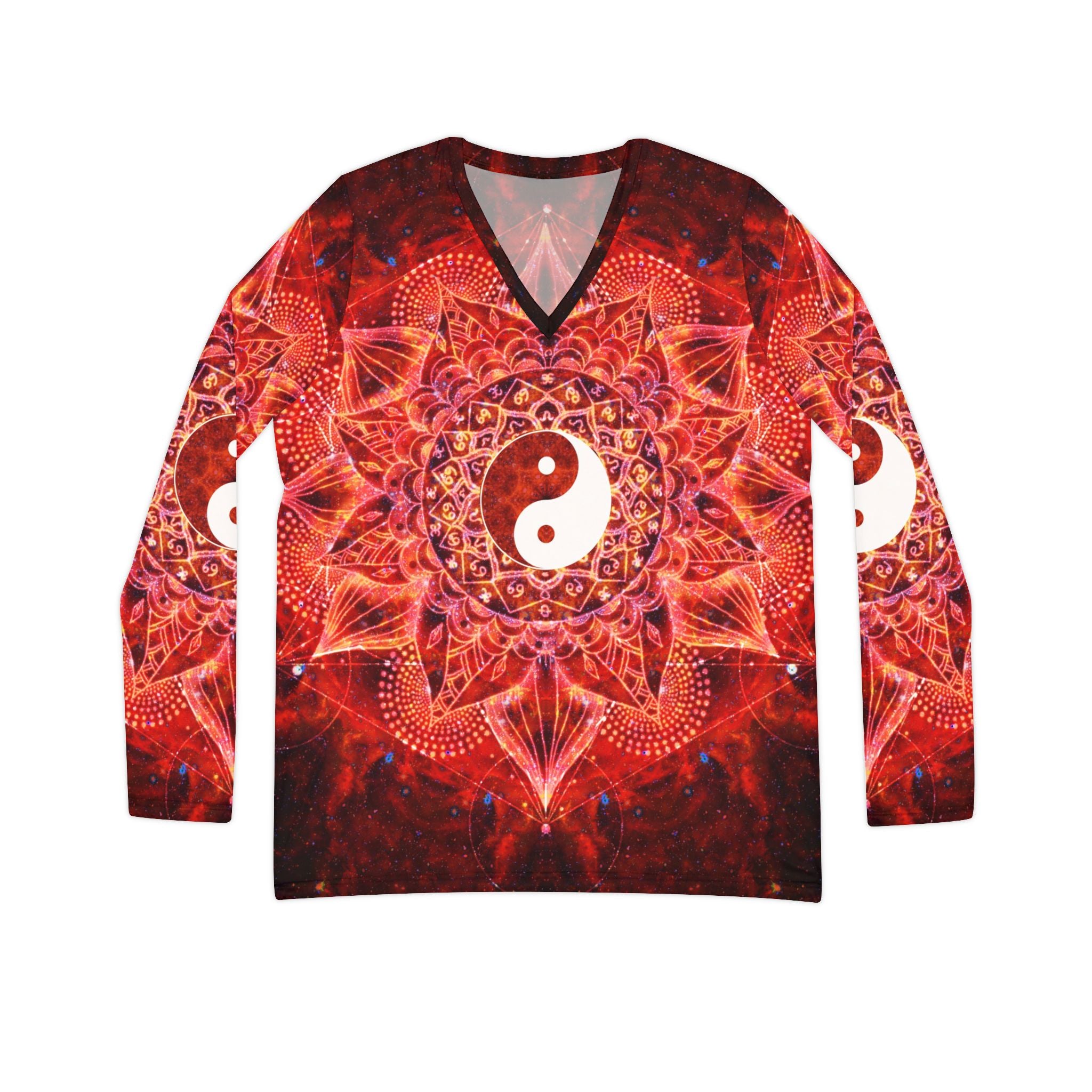 Muladhara Yin Yang Meditations Long Sleeve V-neck Shirt