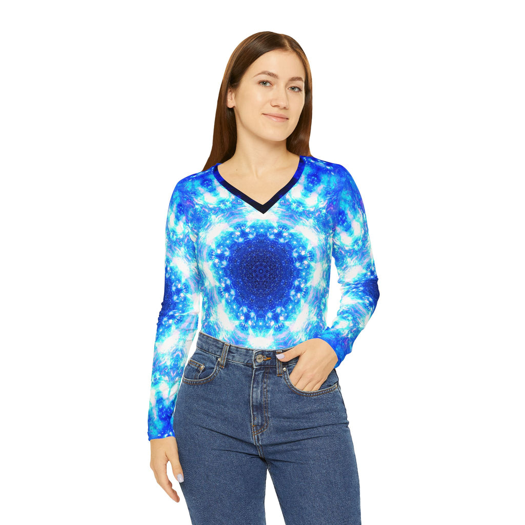 Amen Jin's Defender Desires Women's Long Sleeve V-Neck Shirt