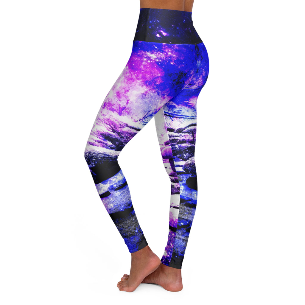 Amethyst Rose Tranquil Garden Dreams High Waisted Yoga Leggings