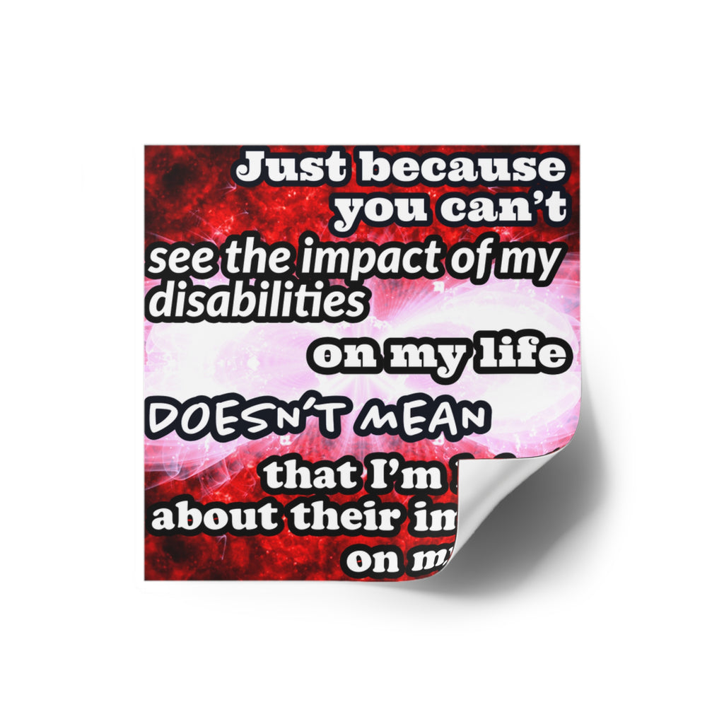 Katerina's Battle Symphony Red Instead "Just Because You Can't See" Square Stickers, Indoor\Outdoor