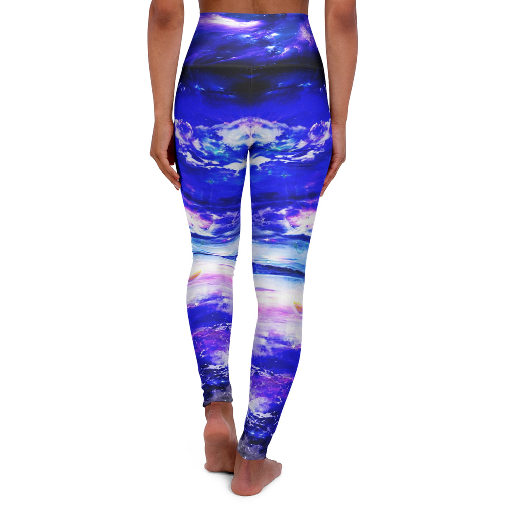 Amethyst Sapphire Dancing Sea Dreams High Waisted Yoga Leggings