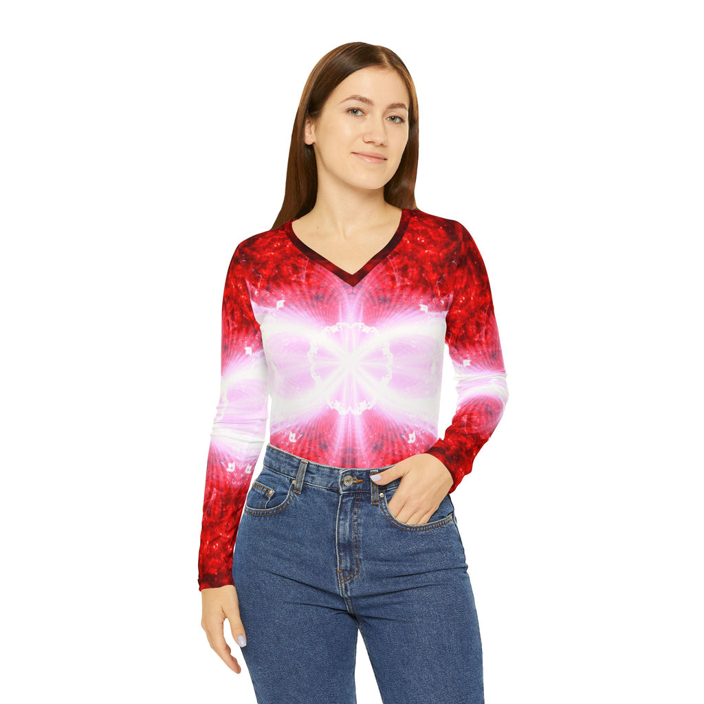Katerina’s Battle Symphony Red Instead Desires 2002 Women's Long Sleeve V-neck