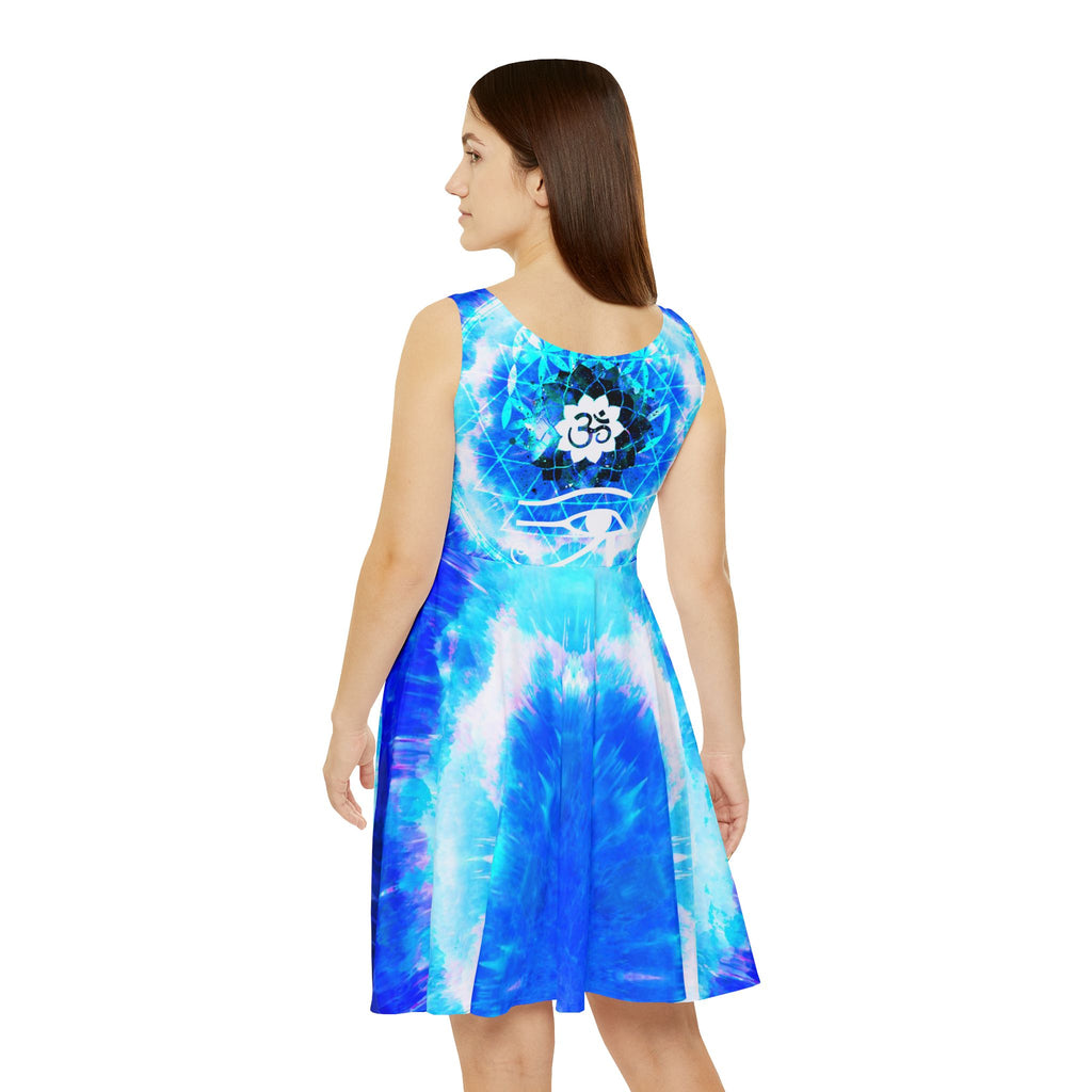 Amen Jin's Blue Sun Fairy Om Meditations Women's Skater Dress