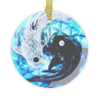 Amen Jin's all the White Horses Koi Meditations Glass Ornaments