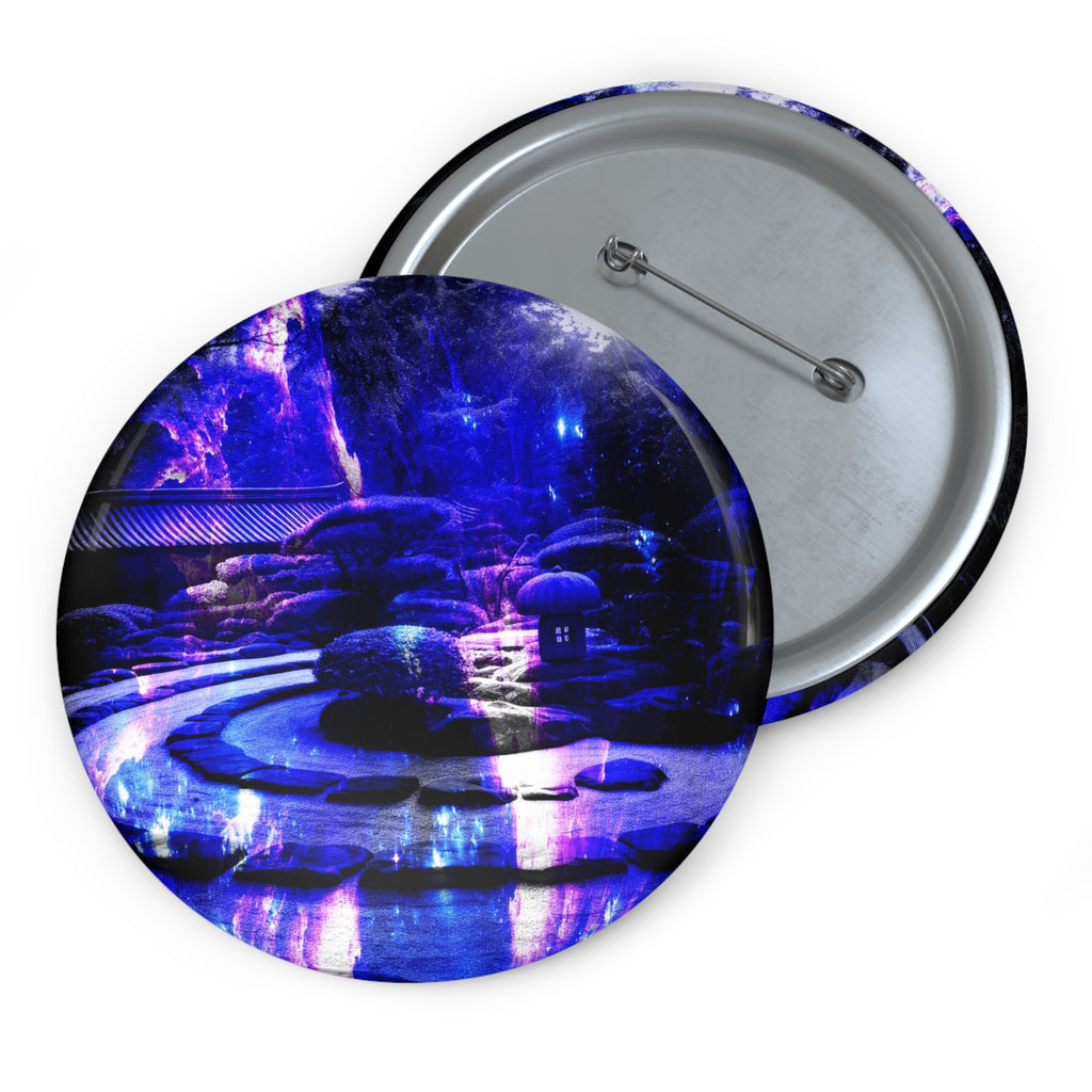 Ametyst Sapphire Tranquil Garden Dreams Custom Pin Buttons