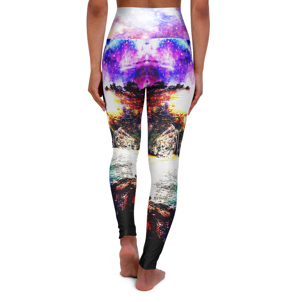 Rainbow Universe Hideaway Cove Dreams High Waisted Yoga Leggings