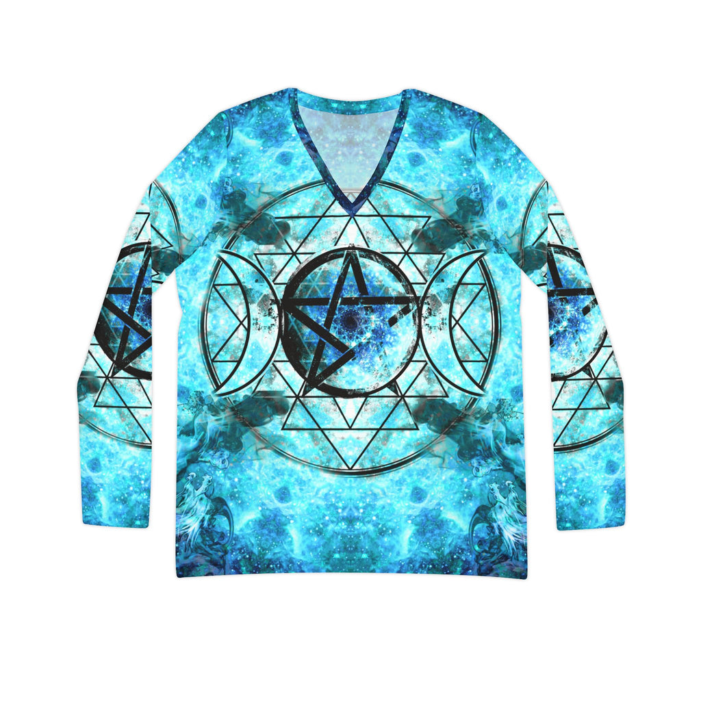 Amen Jin's all the White Horses Triple Goddess Meditations Long Sleeve V-neck