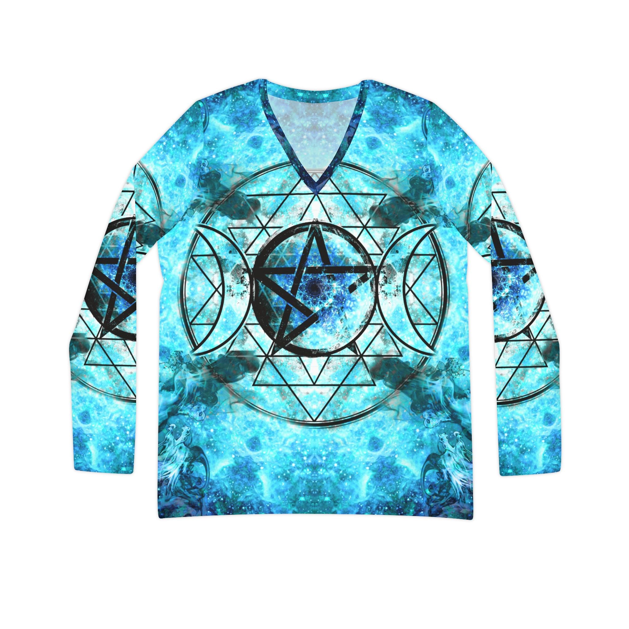 Amen Jin's all the White Horses Triple Goddess Meditations Long Sleeve V-neck