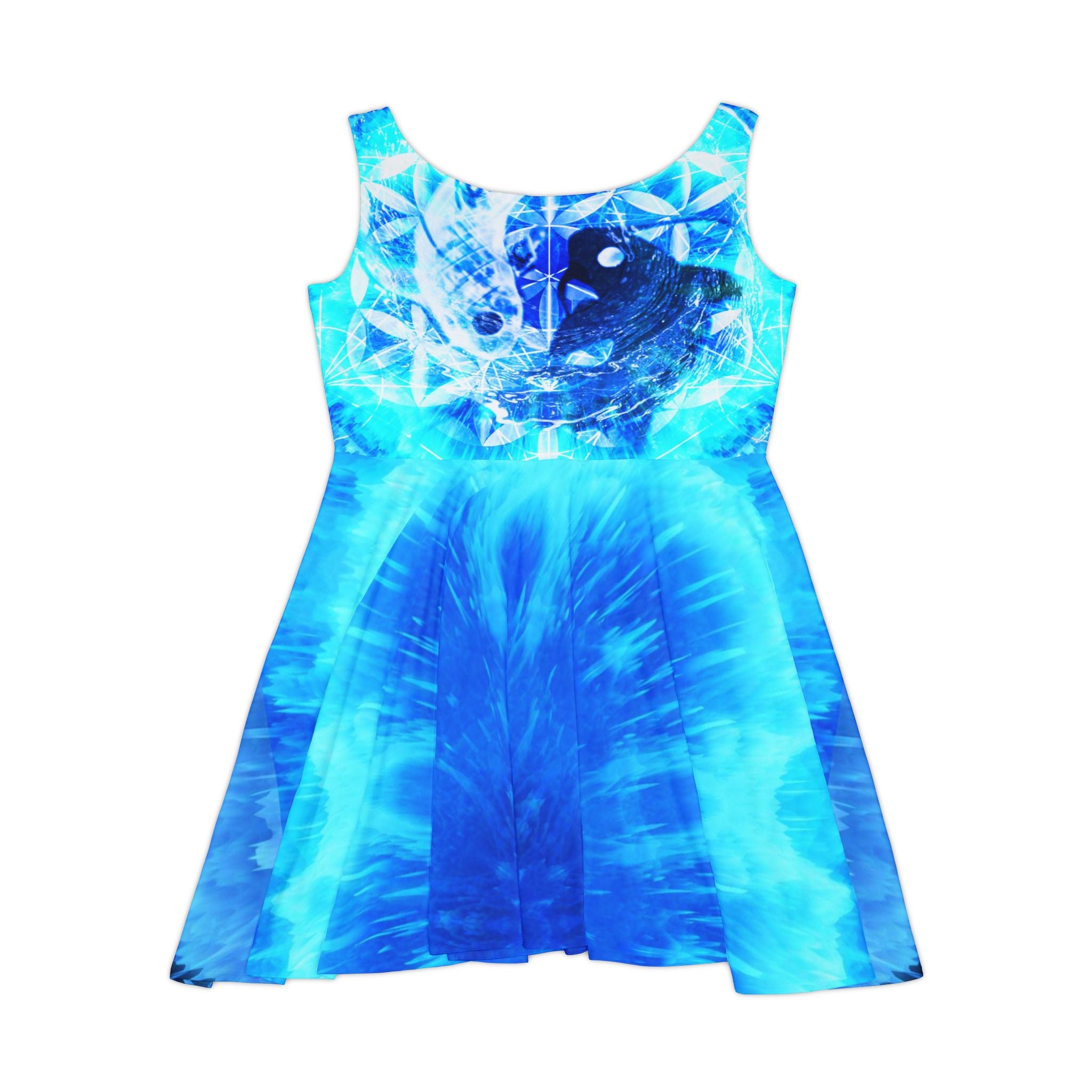 Amen Jin's Blue Fire Koi Meditations Women's Skater Dress