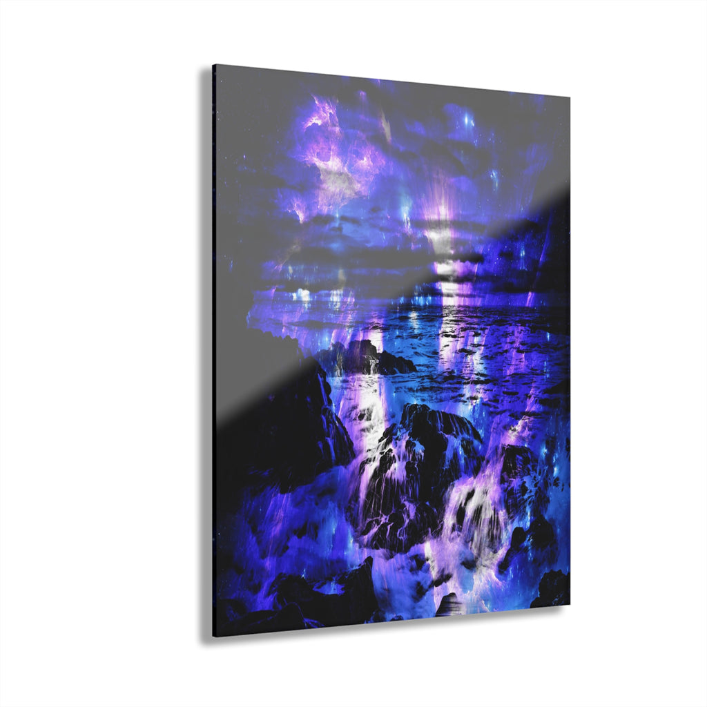 Amethyst Sapphire Cosmic Falls Dreams Acrylic Prints (French Cleat Hanging)