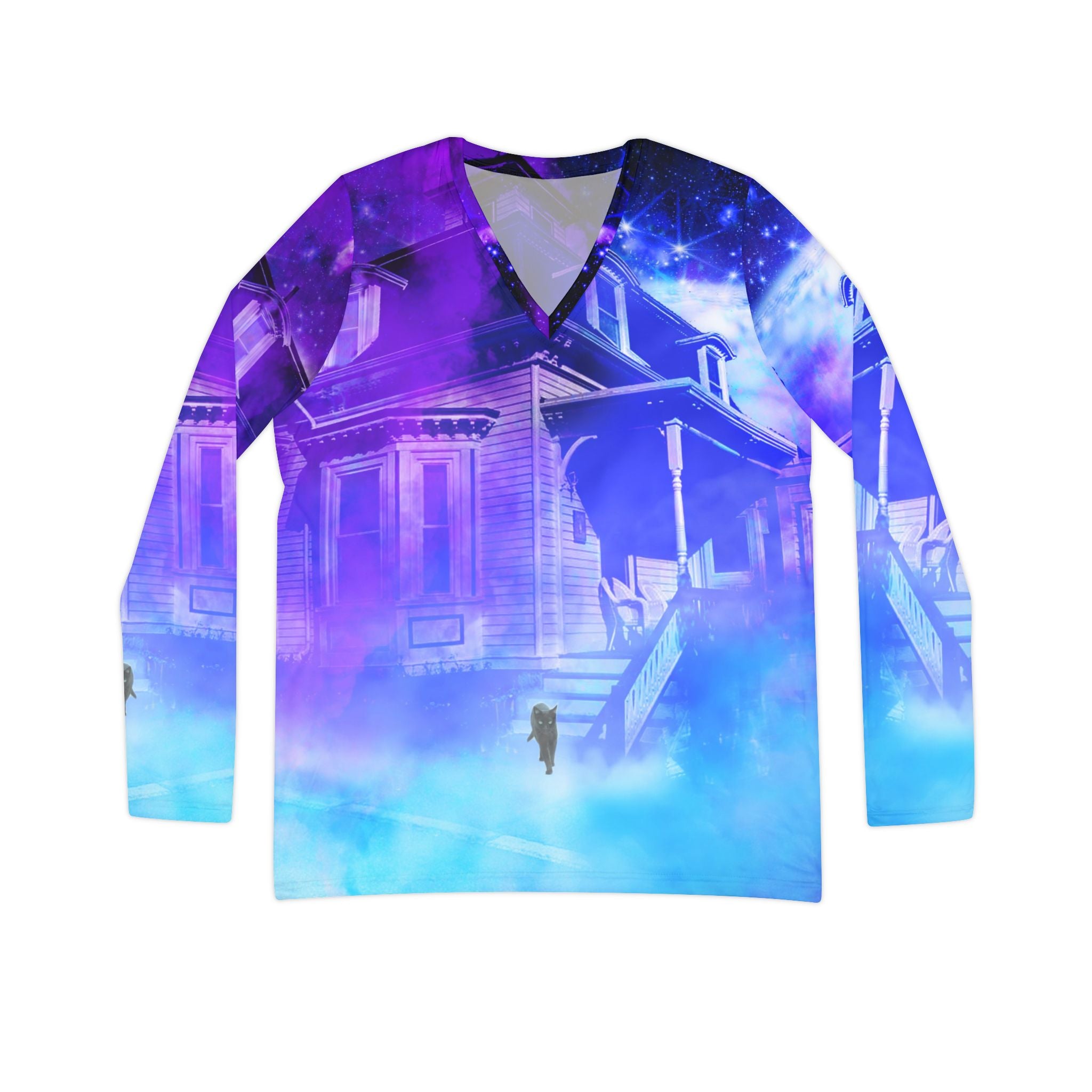 Amen Jin's Eros & Psyche Salem Desires Women's Long Sleeve V-neck Shirt