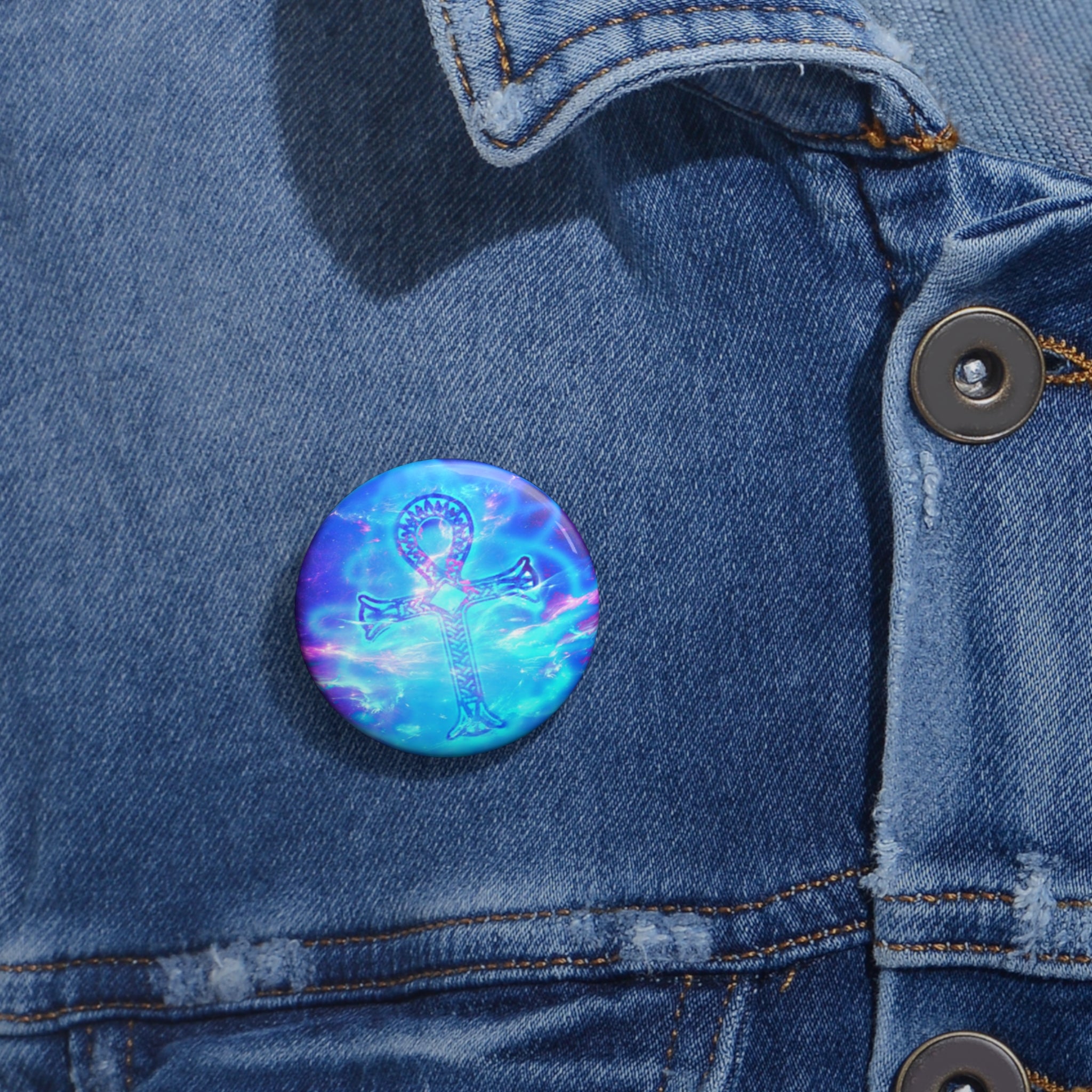 Amethyst Ankh Dreams Pin Buttons