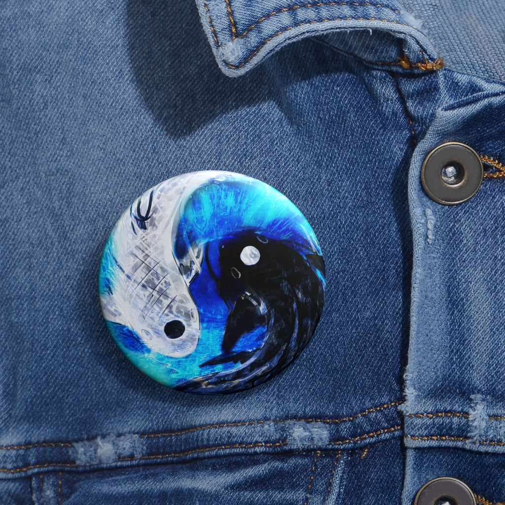 Amen Jin's Blue Fire Desires Koi Dreams Pin Buttons