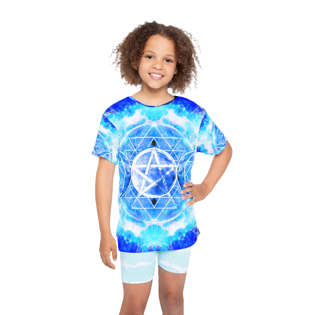 Amen Jin's Blue Sun Triple Goddess Meditations Kids Sports Jersey