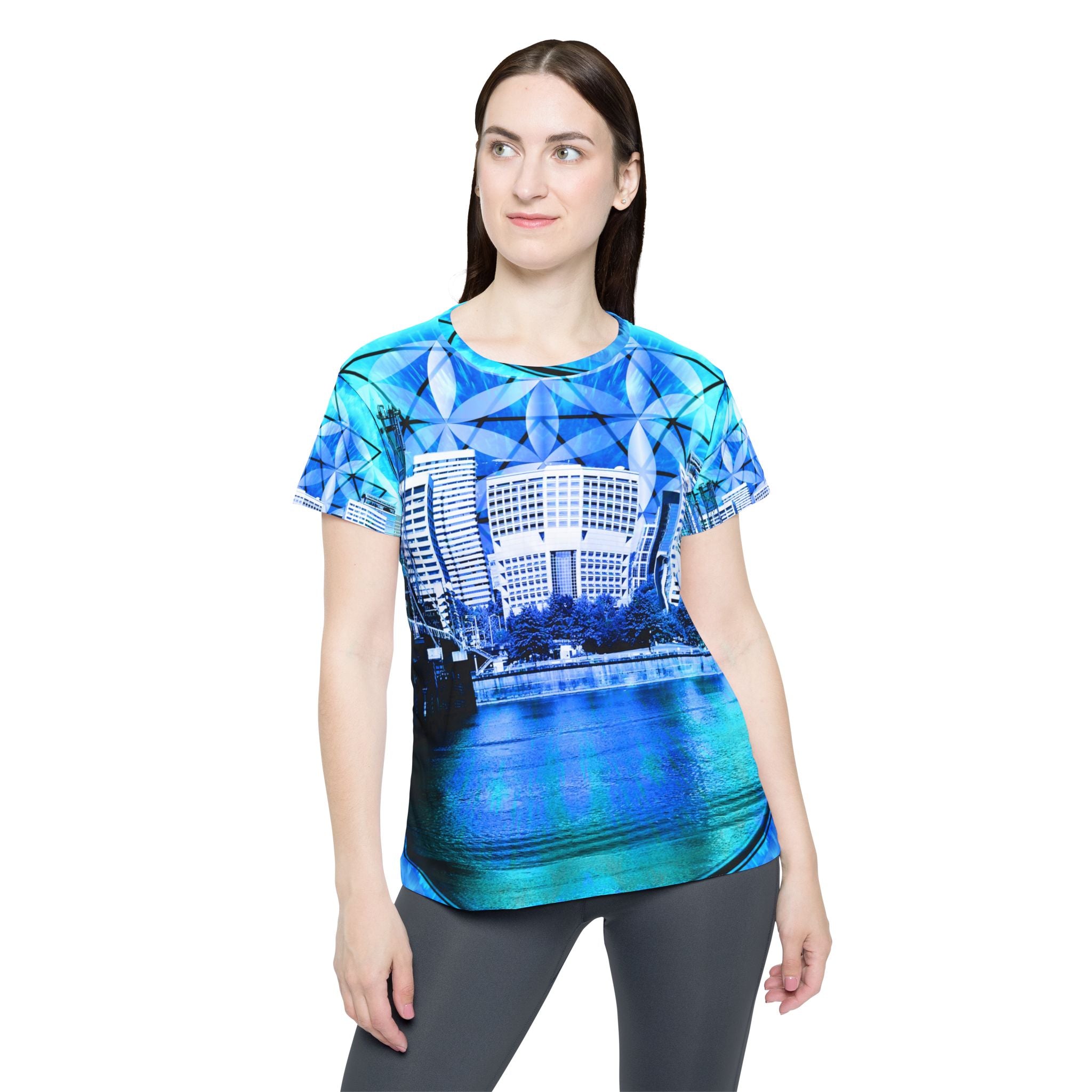 Amen Jin's Blue Sun Portland Meditations Women's Sports Jersey