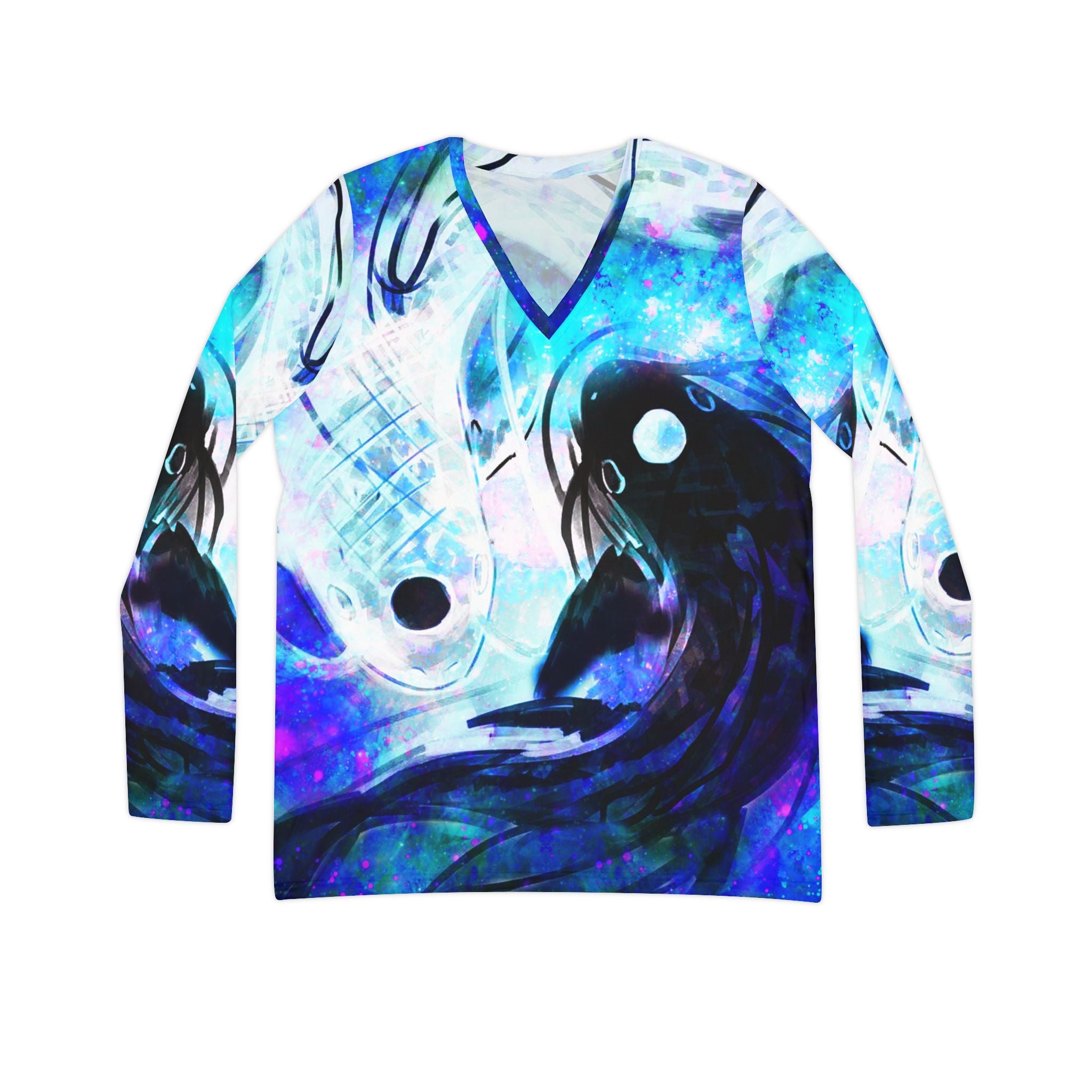Amen Jin's Memories of Yesterday Desires Koi Dreams Long Sleeve V-neck Shirt