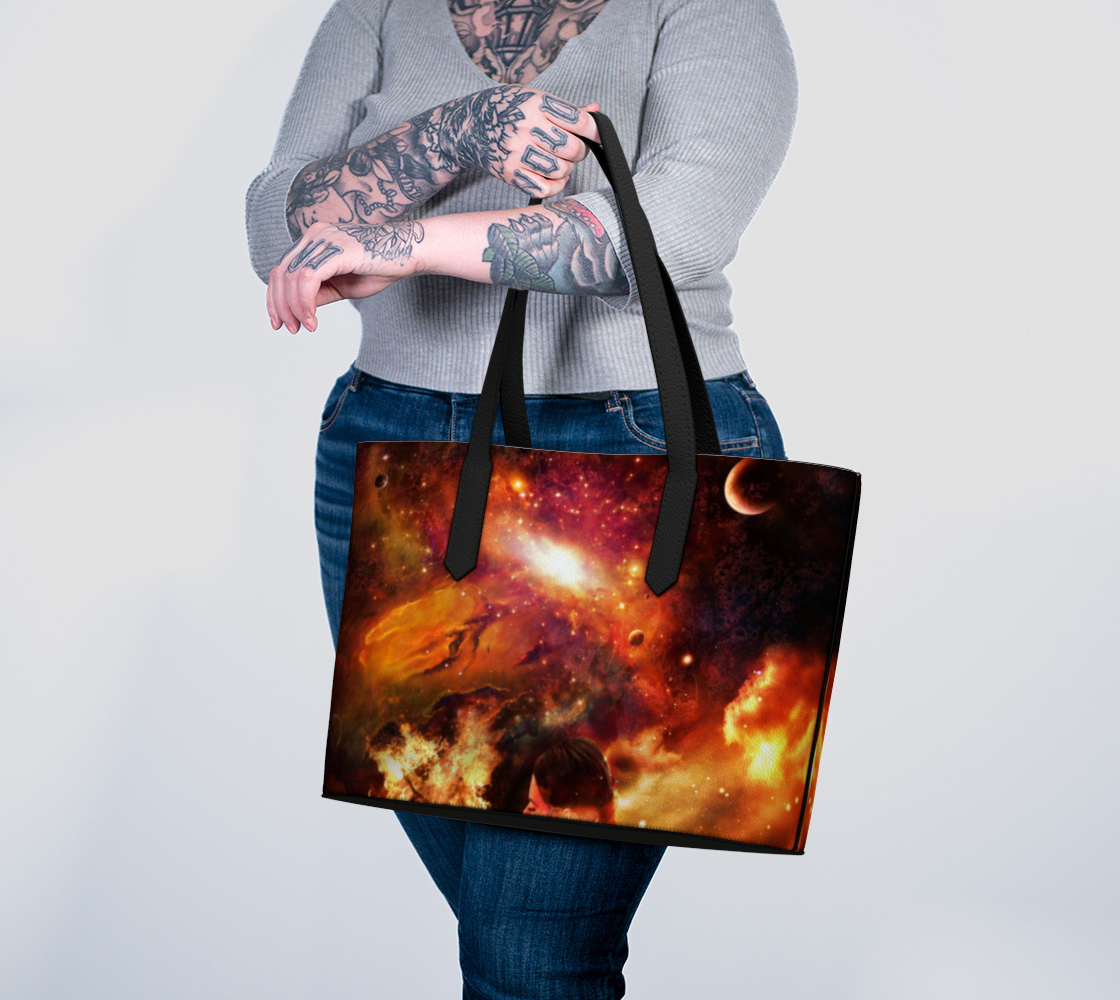 Samhain Magical Night Dreams Vegan Leather Tote Bag
