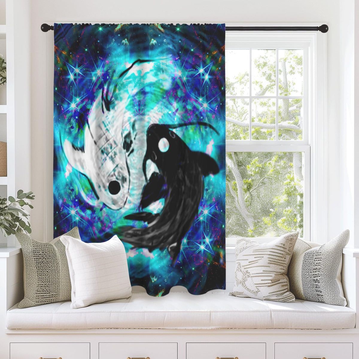 Katerina's Now & Forever Koi Desiresu Window Curtain 52" x 63" ( 1 Piece ) | Ships from USA