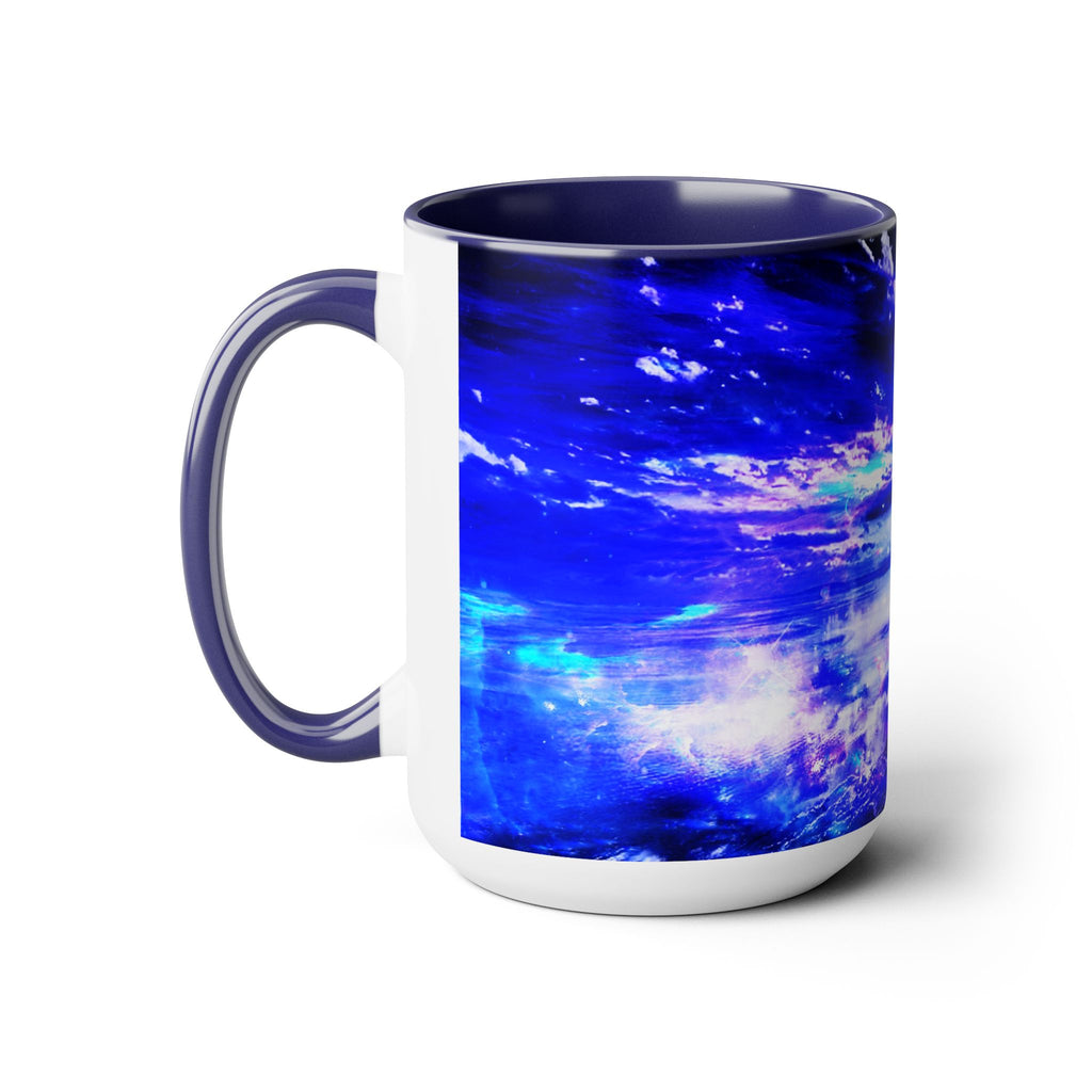 Amethyst Sapphire Dancing Sea Dreams Two-Tone Coffee Mugs, 15oz