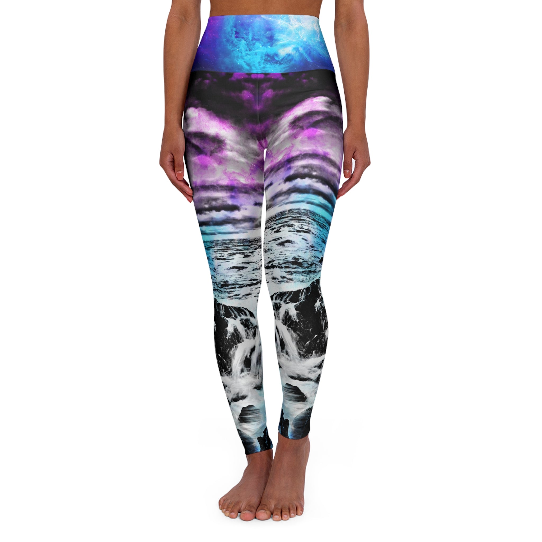 Creation's Heaven Cosmic Falls Dreams High Waisted Yoga Leggings