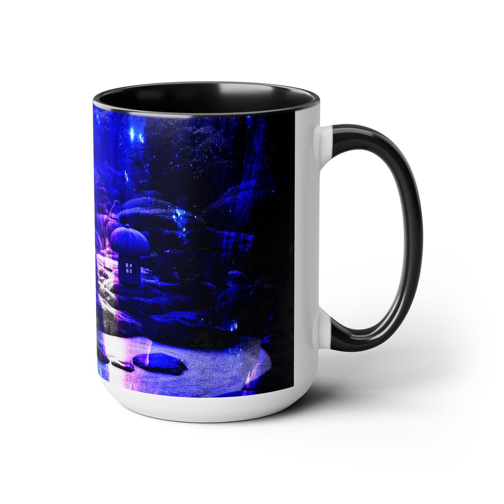 Amethyst Sapphire Tranquil Garden Dreams Two-Tone Coffee Mugs, 15oz