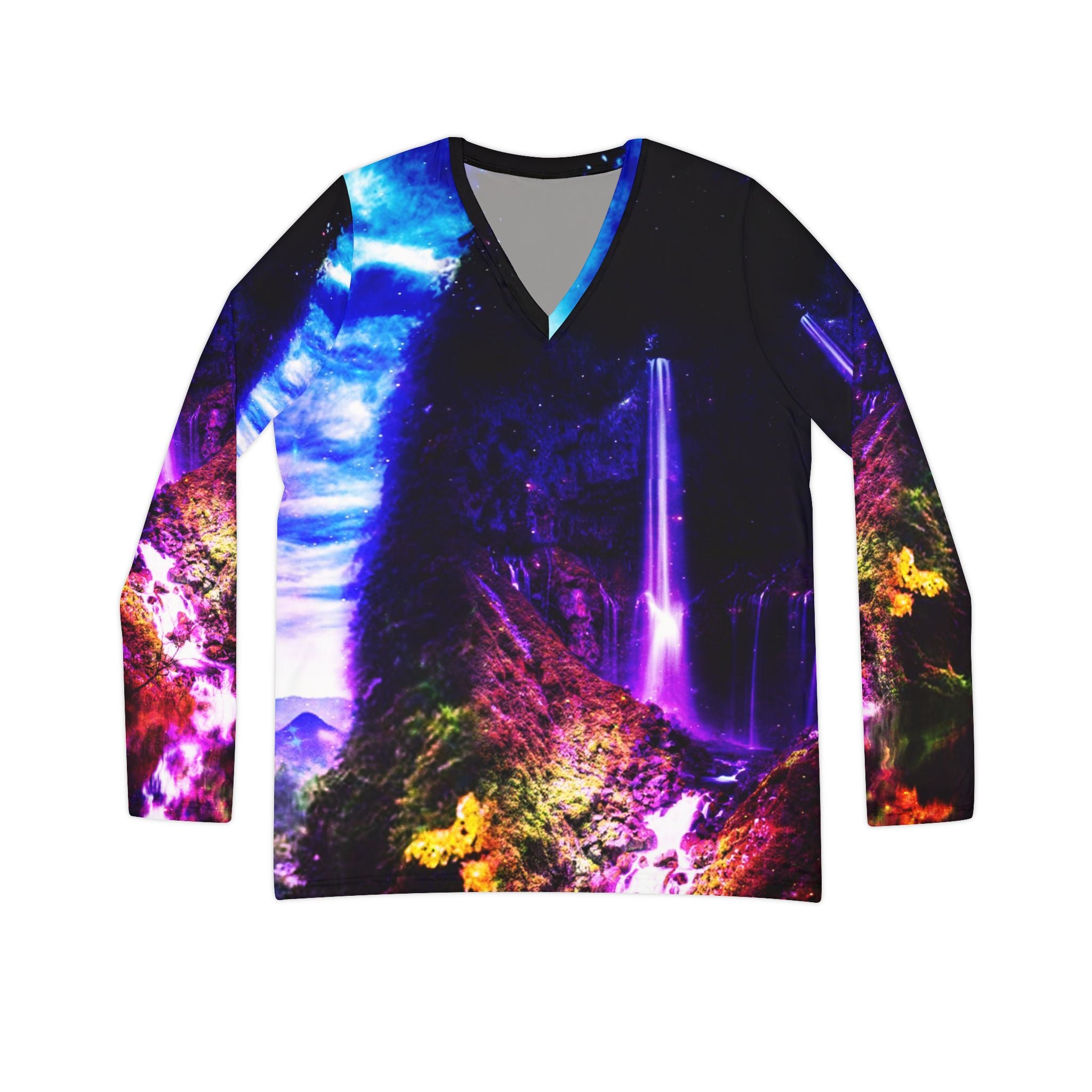 Creation's Heaven Abalone Lake Dreams Women's Long Sleeve V-neck Shirt