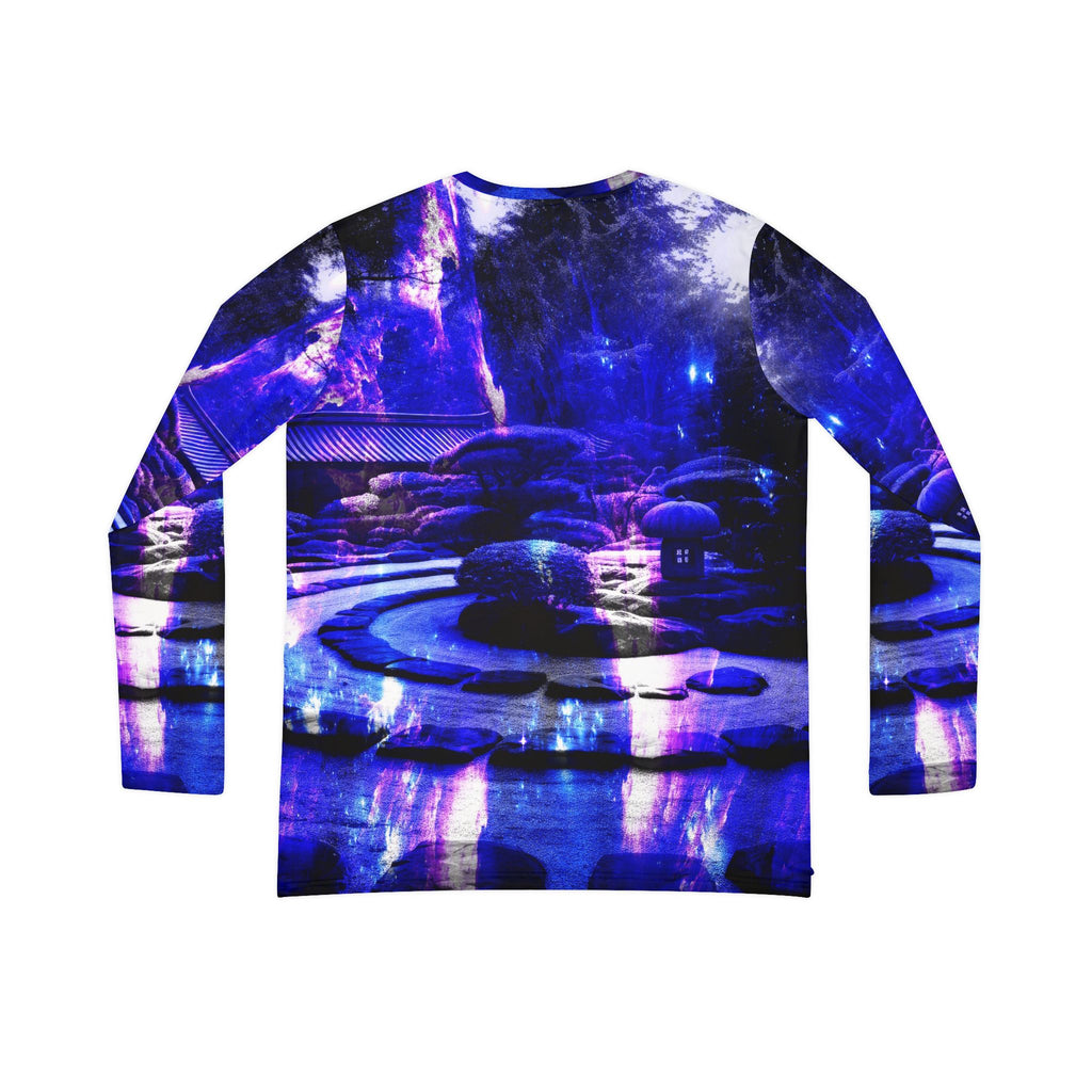 Amethyst Sapphire Tranquil Garden Dreams Women's Long Sleeve V-neck Shirt