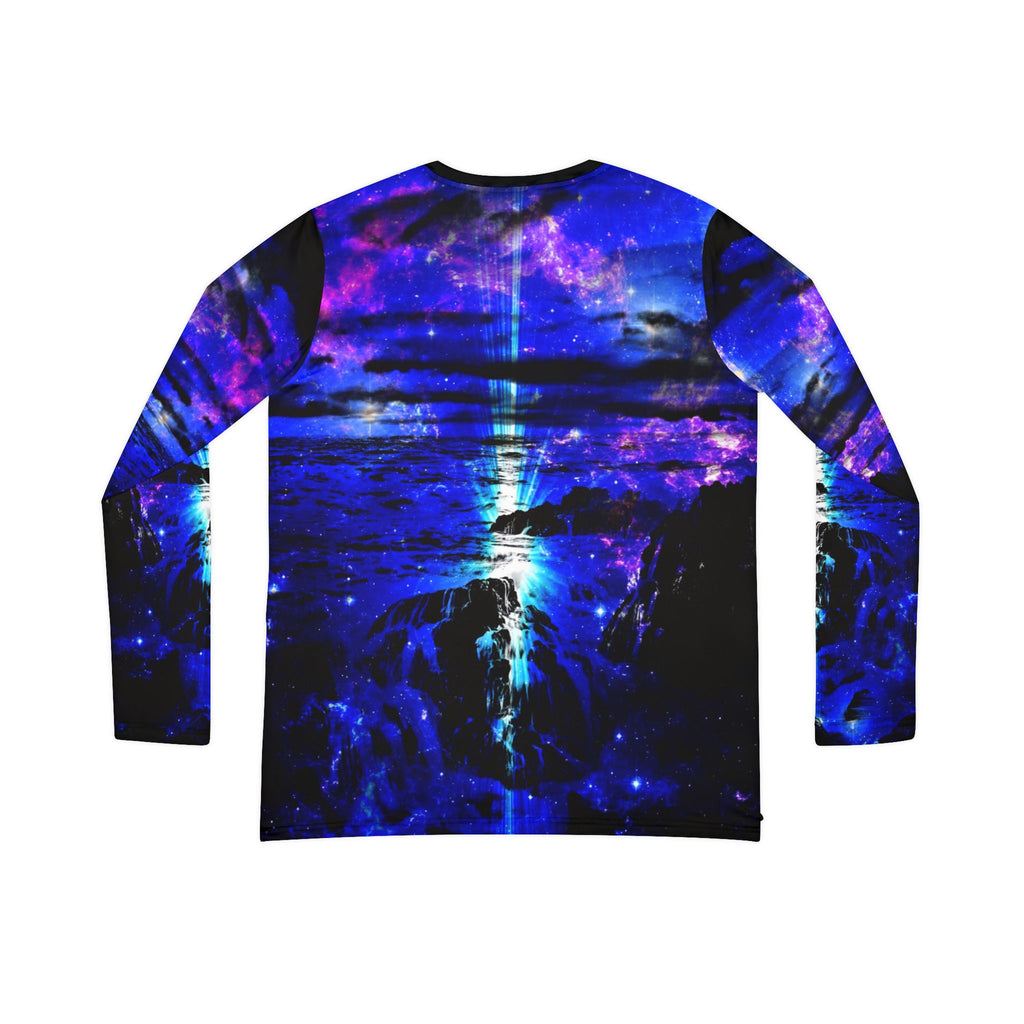 Iridescent Cosmic Falls Dreams Long Sleeve V-neck Shirt