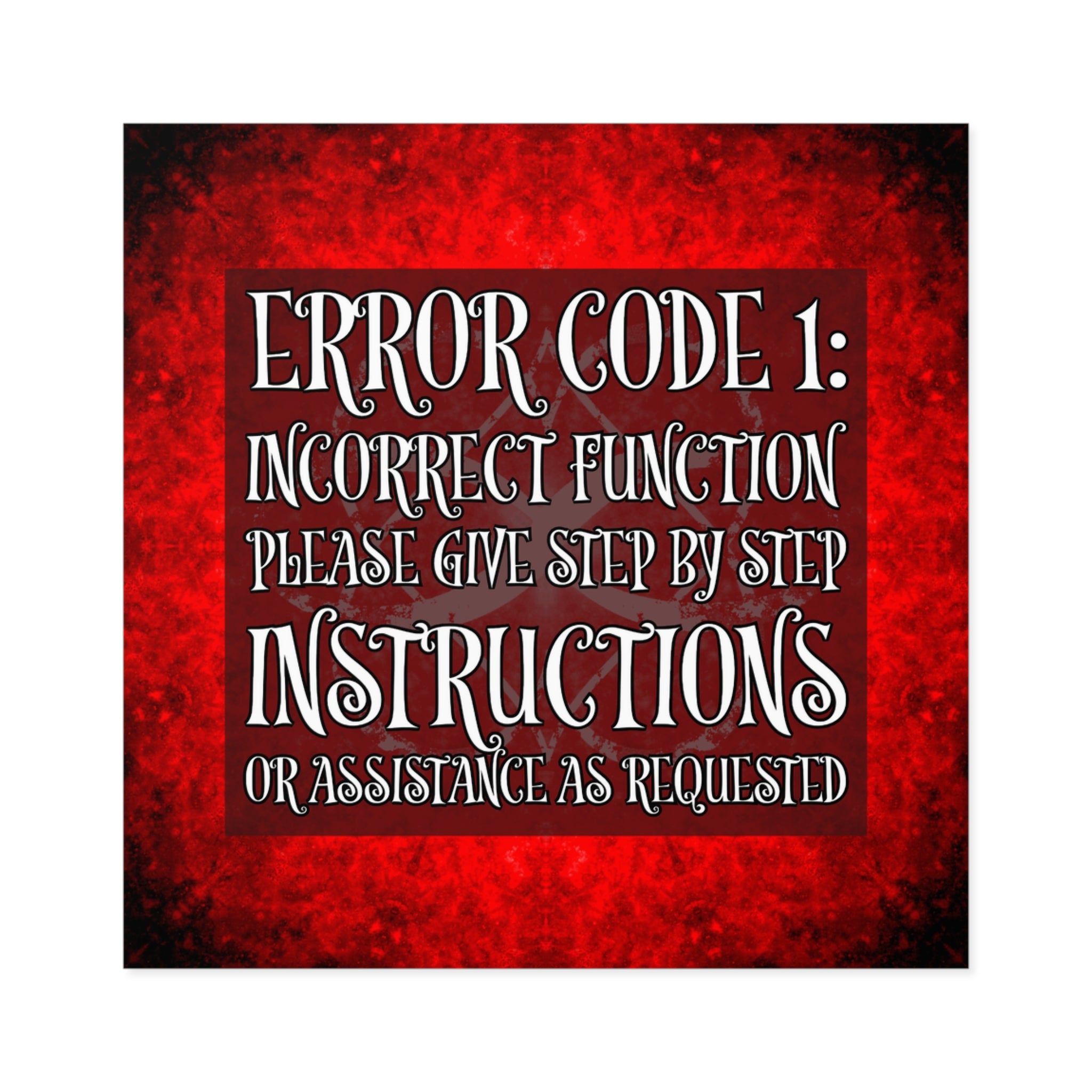 Katerina's Battle Symphony Red Instead Desires 2022 "Error Code 1" Square Stickers, Indoor\Outdoor