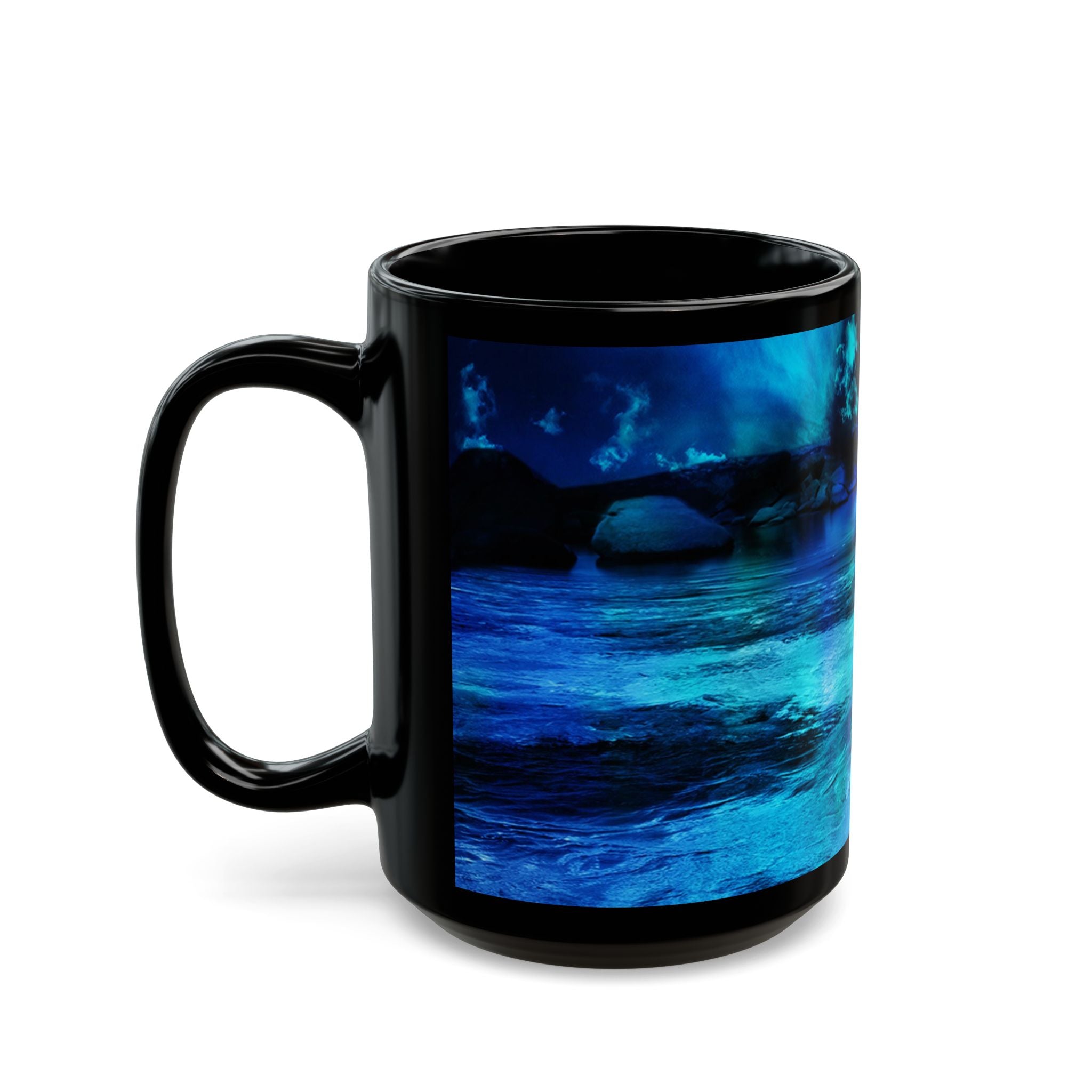 Dancing Lights Dreams Black Mug